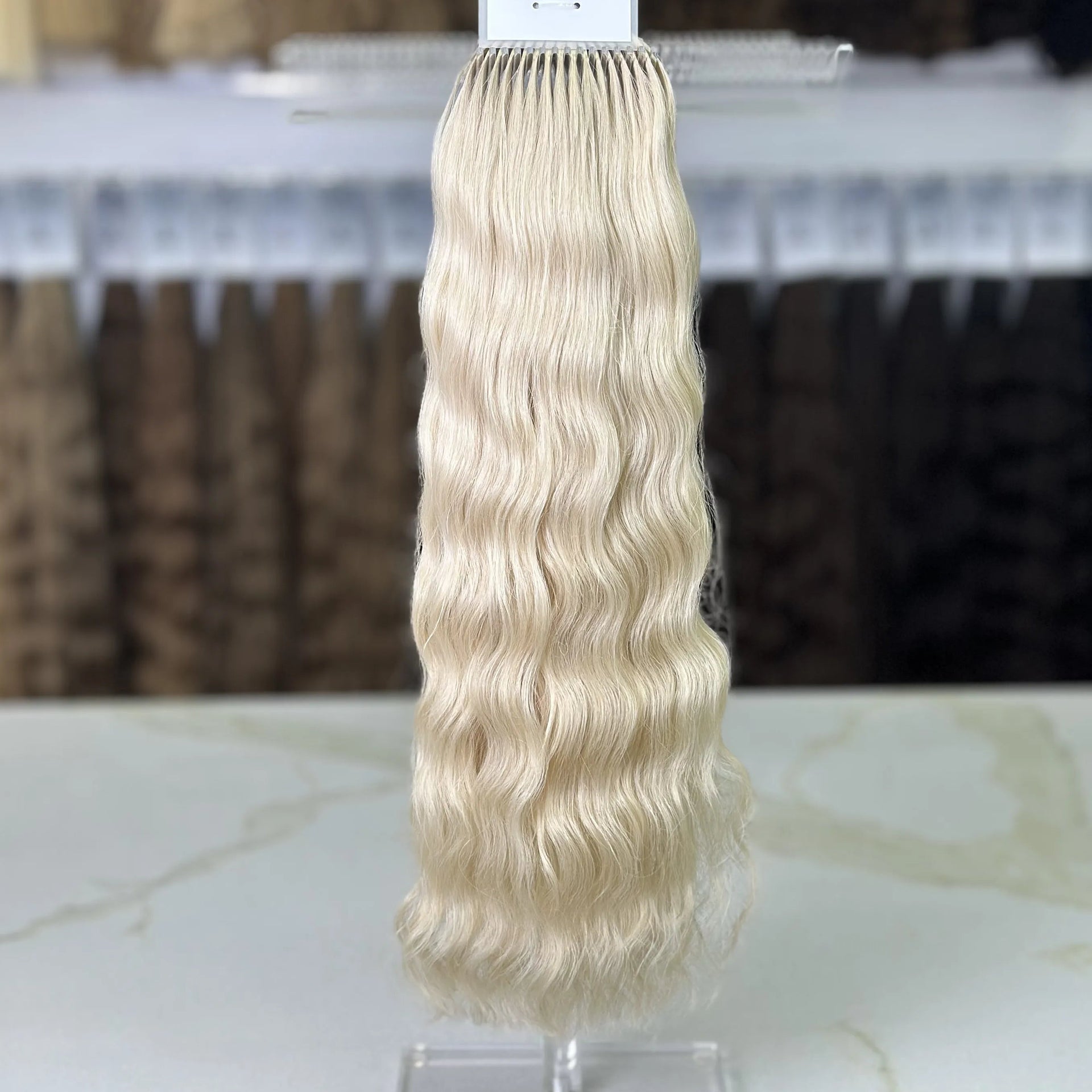 K-tip Slavic hair, colored, curly 20 inch, 138gr, 243str