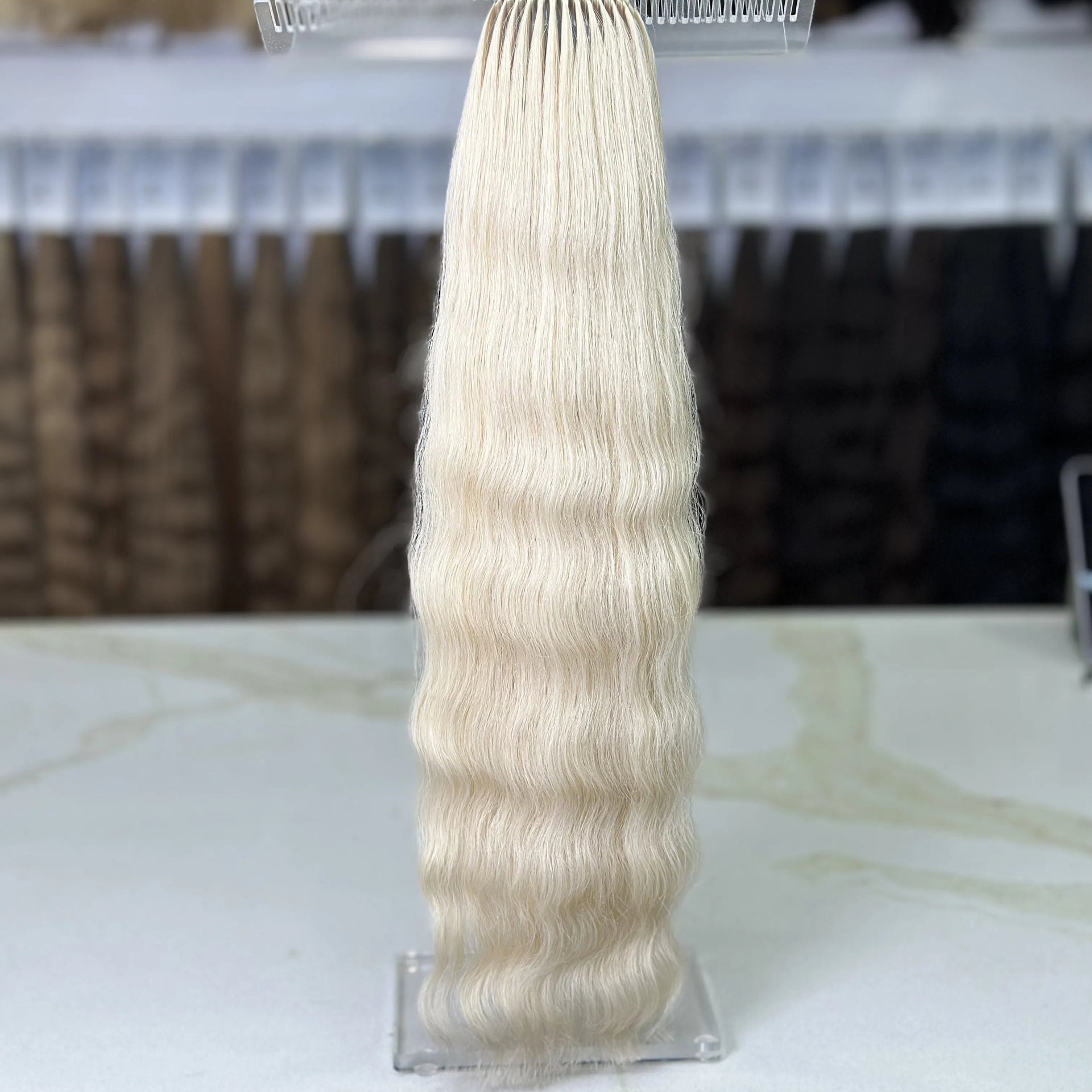 Tape in Slavic hair, colored, wavy 24 inch, 99gr