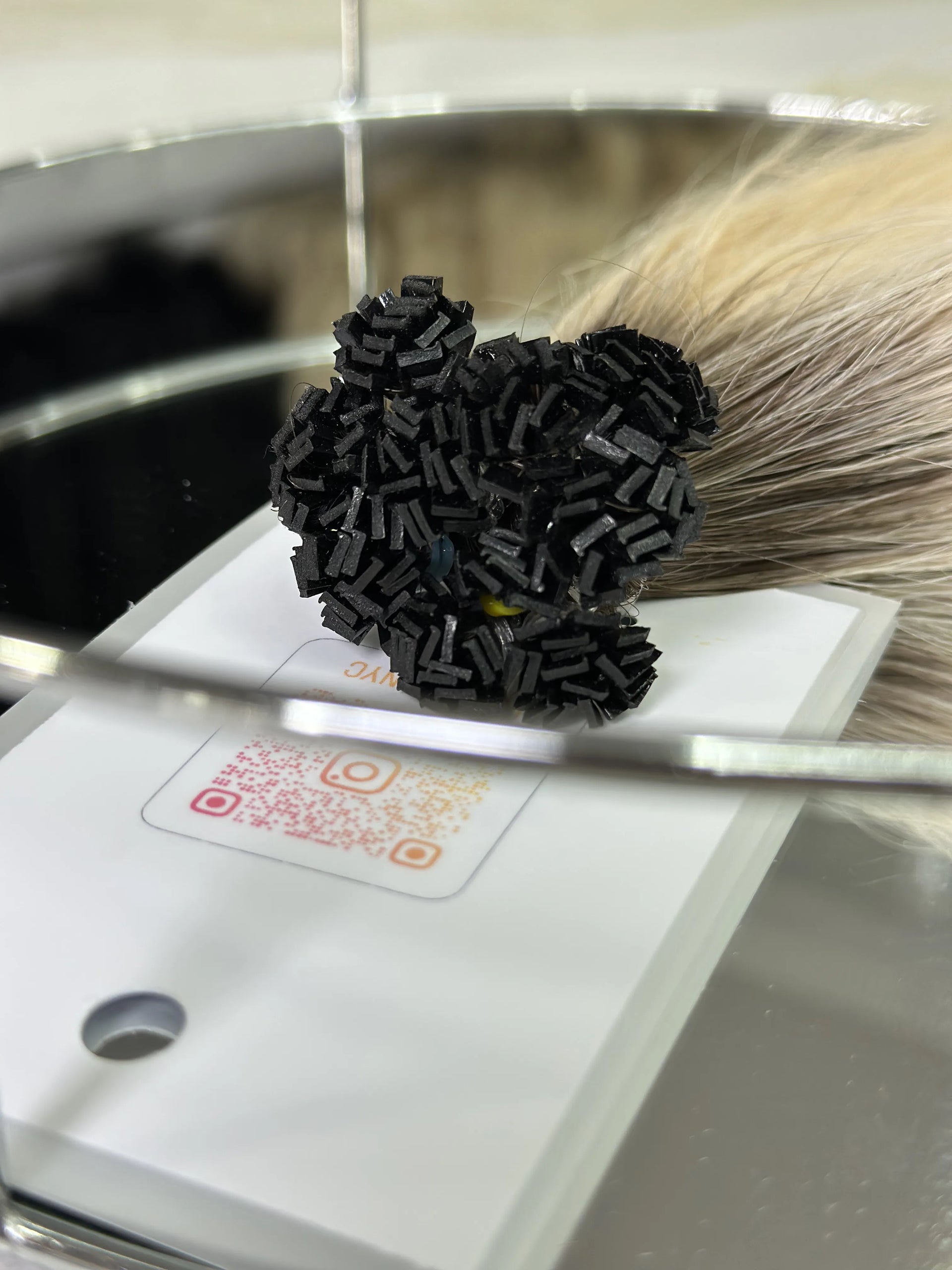 K-tip Slavic hair, colored, curly 22 inch, 132gr, 206str