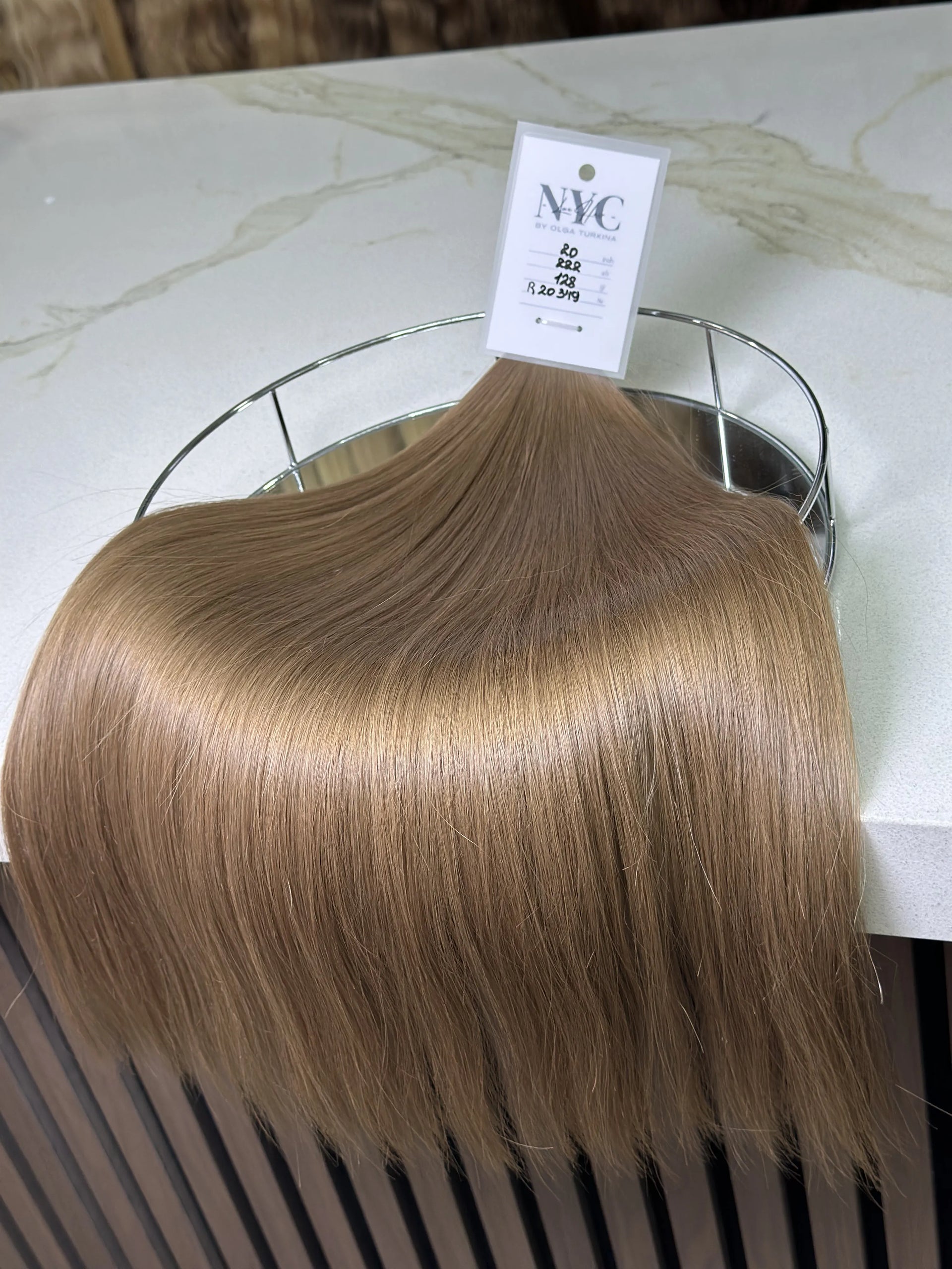 K-tip Slavic hair, colored, straight 20 inch, 128gr, 222 str