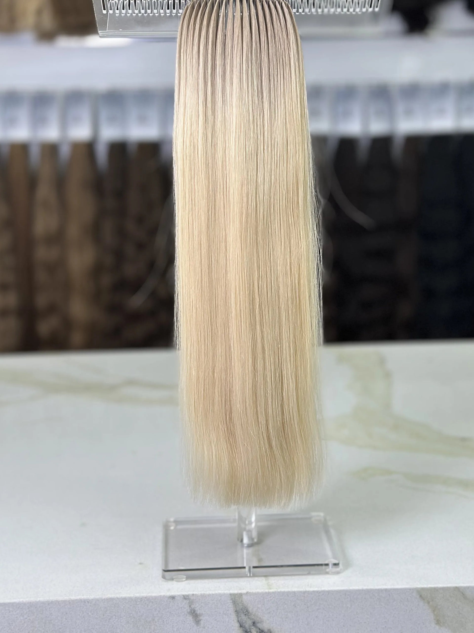 K-tip Slavic hair, colored, straight 20 inch, 147gr, 276str