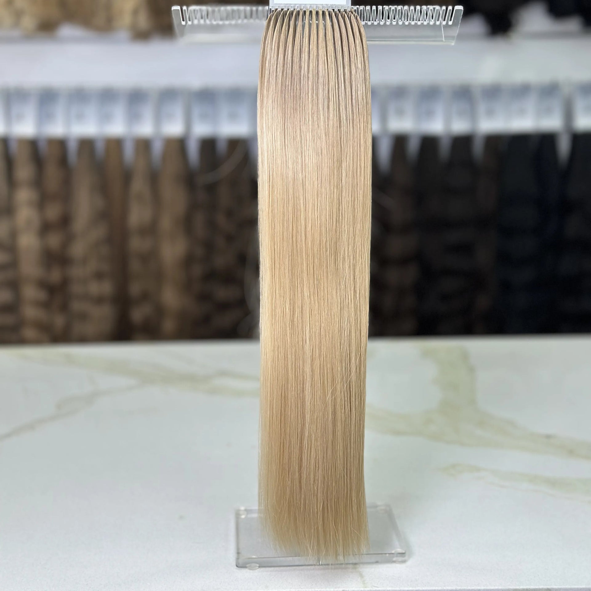 K-tip Slavic hair, colored, straight 22 inch, 139gr, 257 str