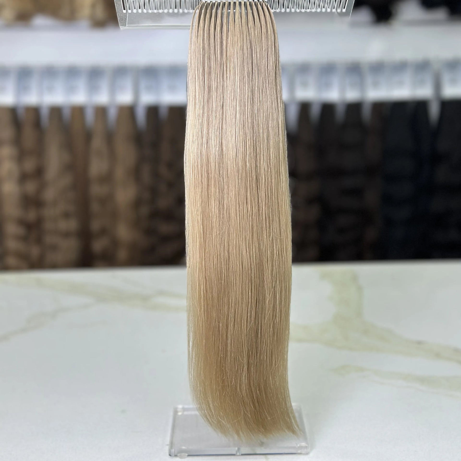K-tip Slavic hair, colored, straight 22 inch, 132gr, 230str