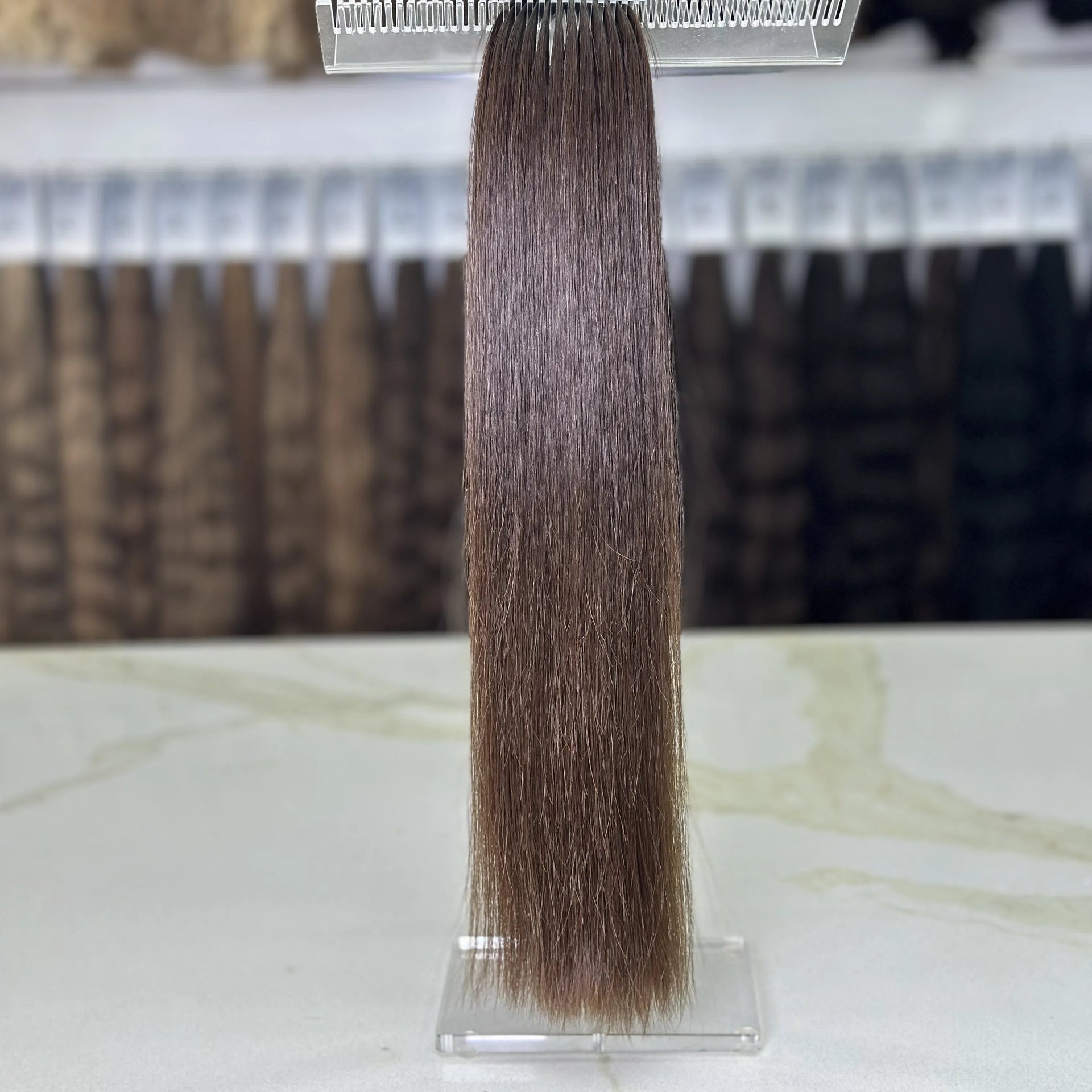 K-tip Slavic hair, colored, straight 22 inch, 132gr, 230str