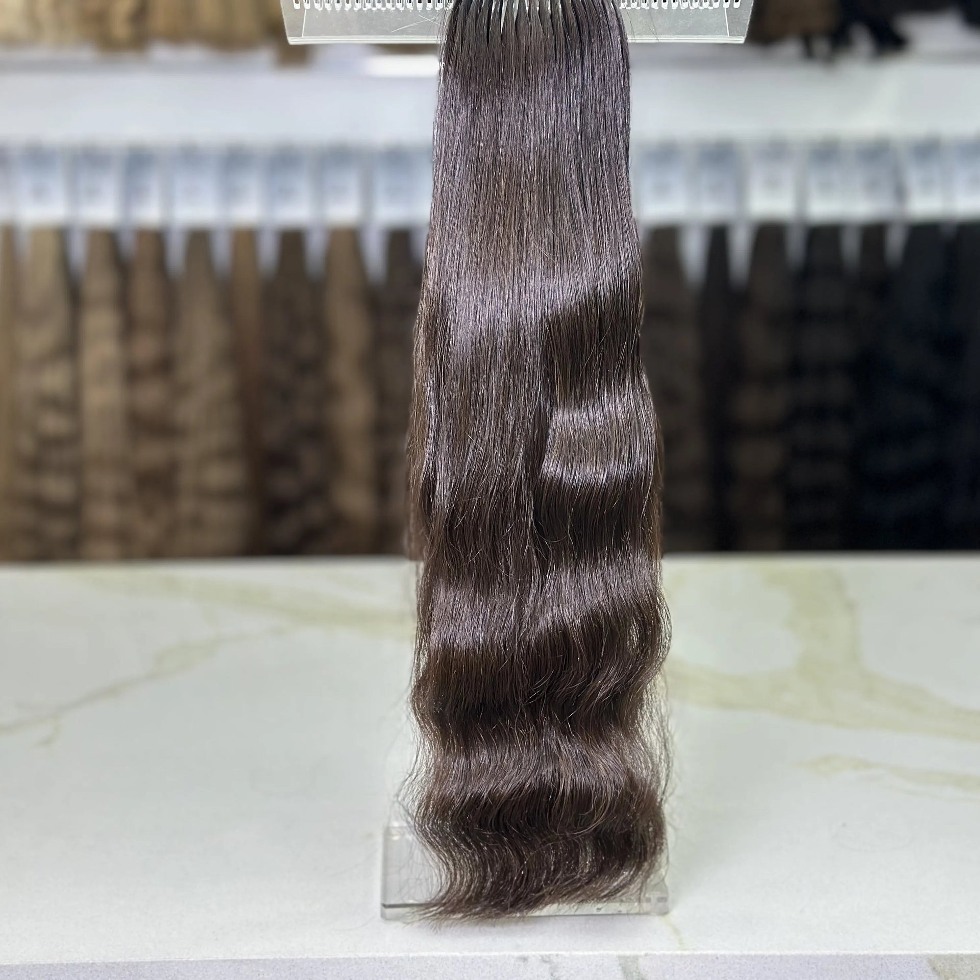 K-tip Slavic hair, colored, wavy 22 inch, 133gr, 223str