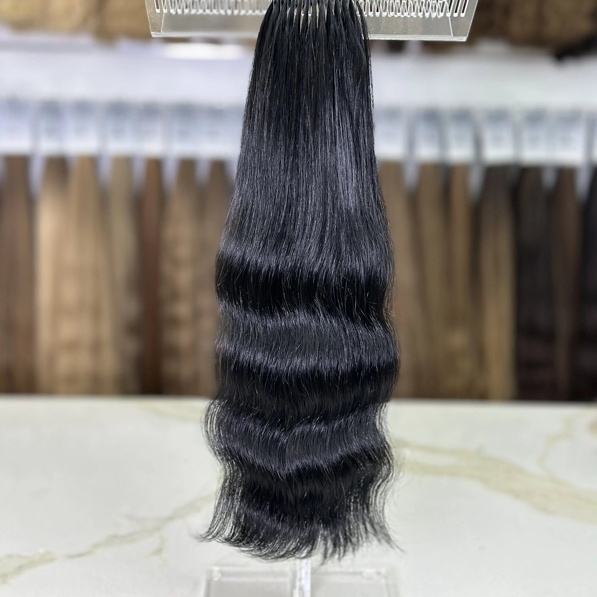 K-tip Slavic hair, colored, wavy 20 inch, 125gr, 198str