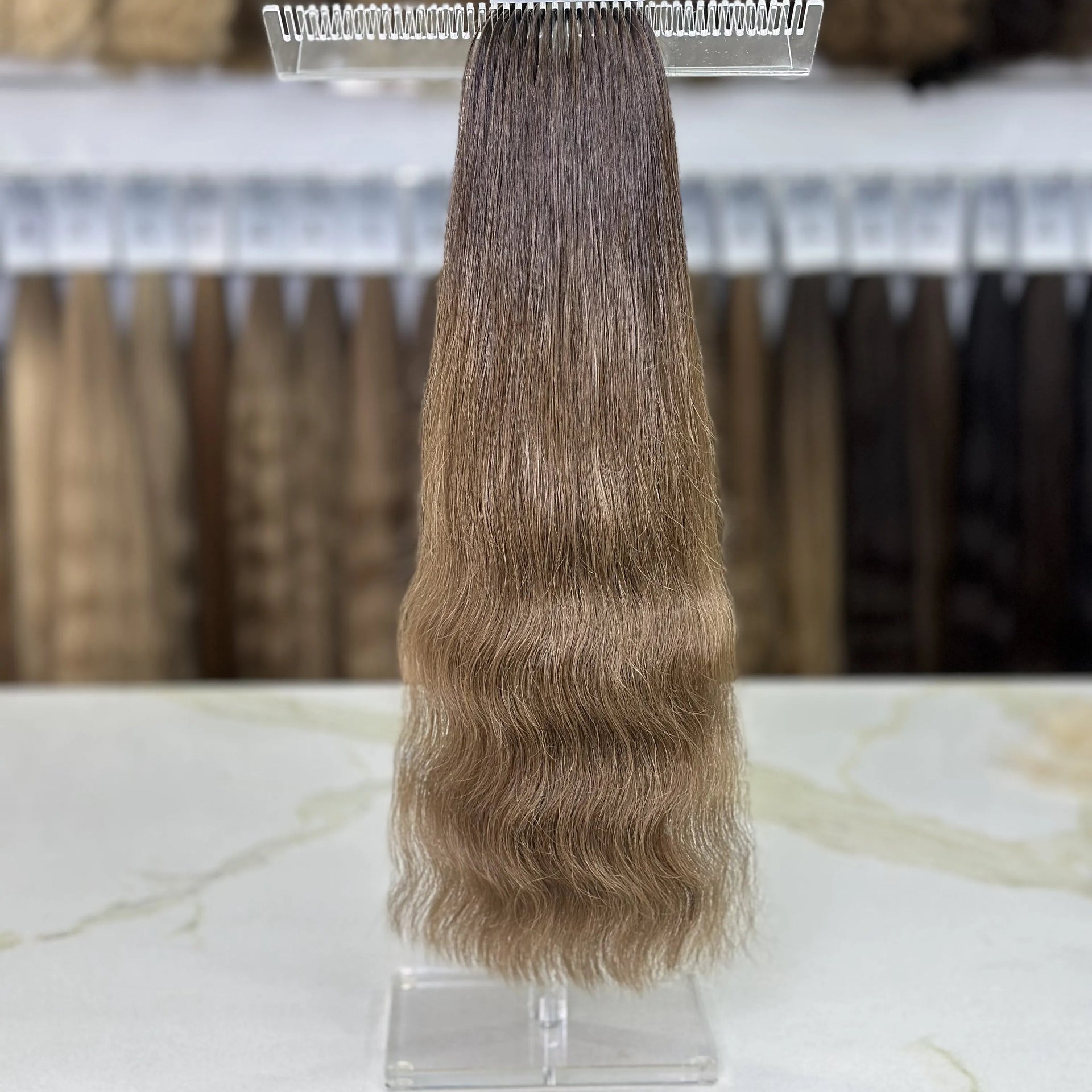 K-tip Slavic hair, colored, wavy 20 inch, 126gr, 220 str