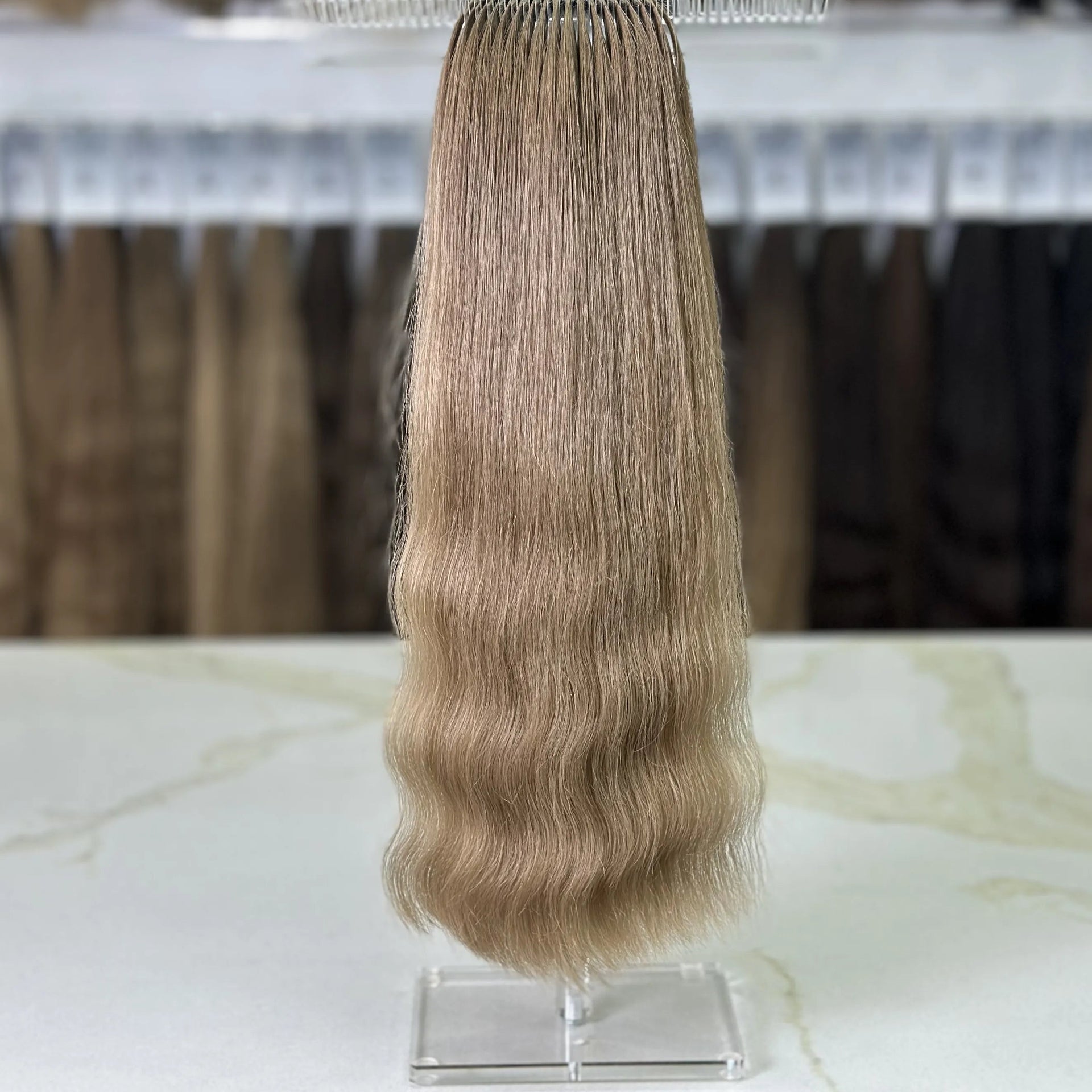 K-tip Slavic hair, colored, wavy 20 inch, 118gr, 188 str