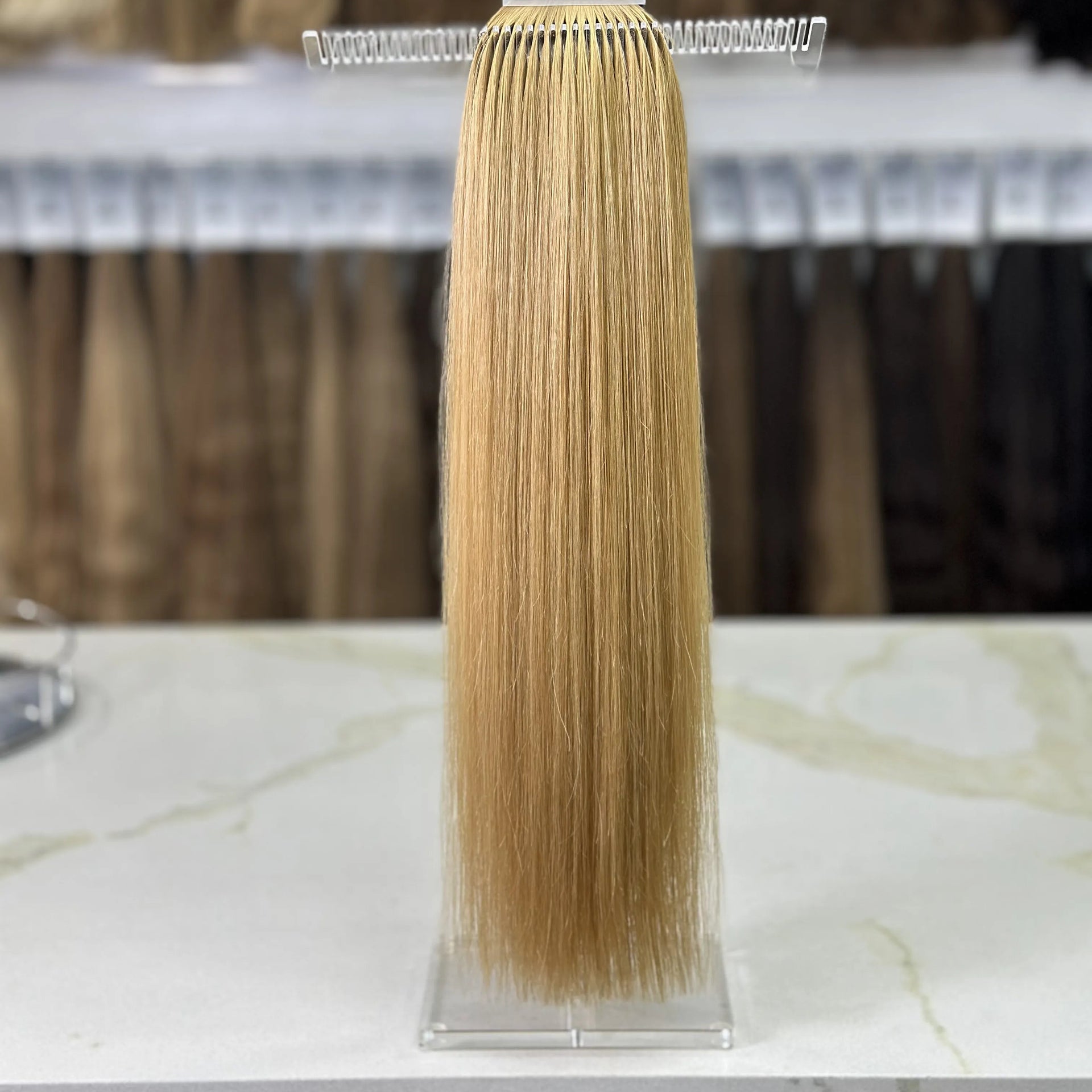 K-tip Slavic hair, colored, straight 22 inch, 171gr, 364 str