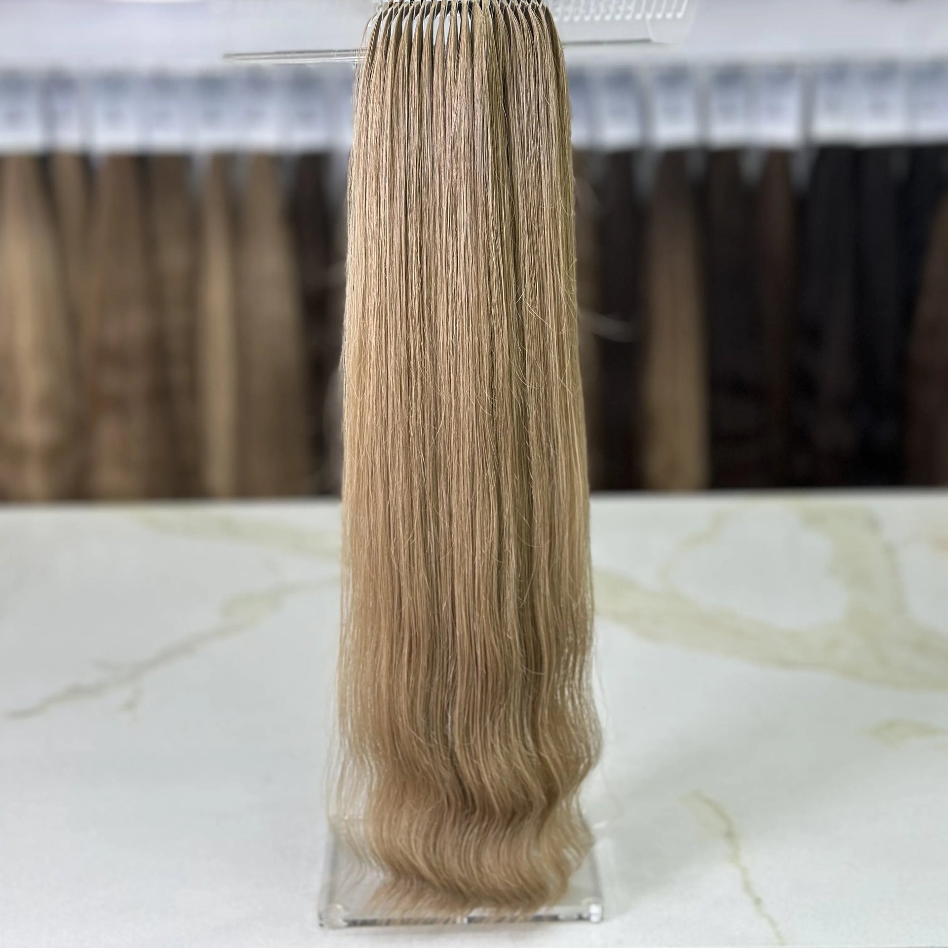 K-tip Slavic hair, colored, wavy 22 inch, 129gr, 244 str