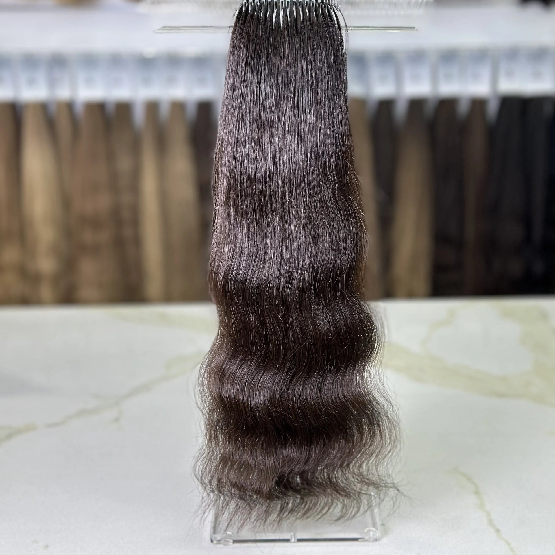 K-tip Slavic hair, colored, wavy 22 inch, 131gr, 197str