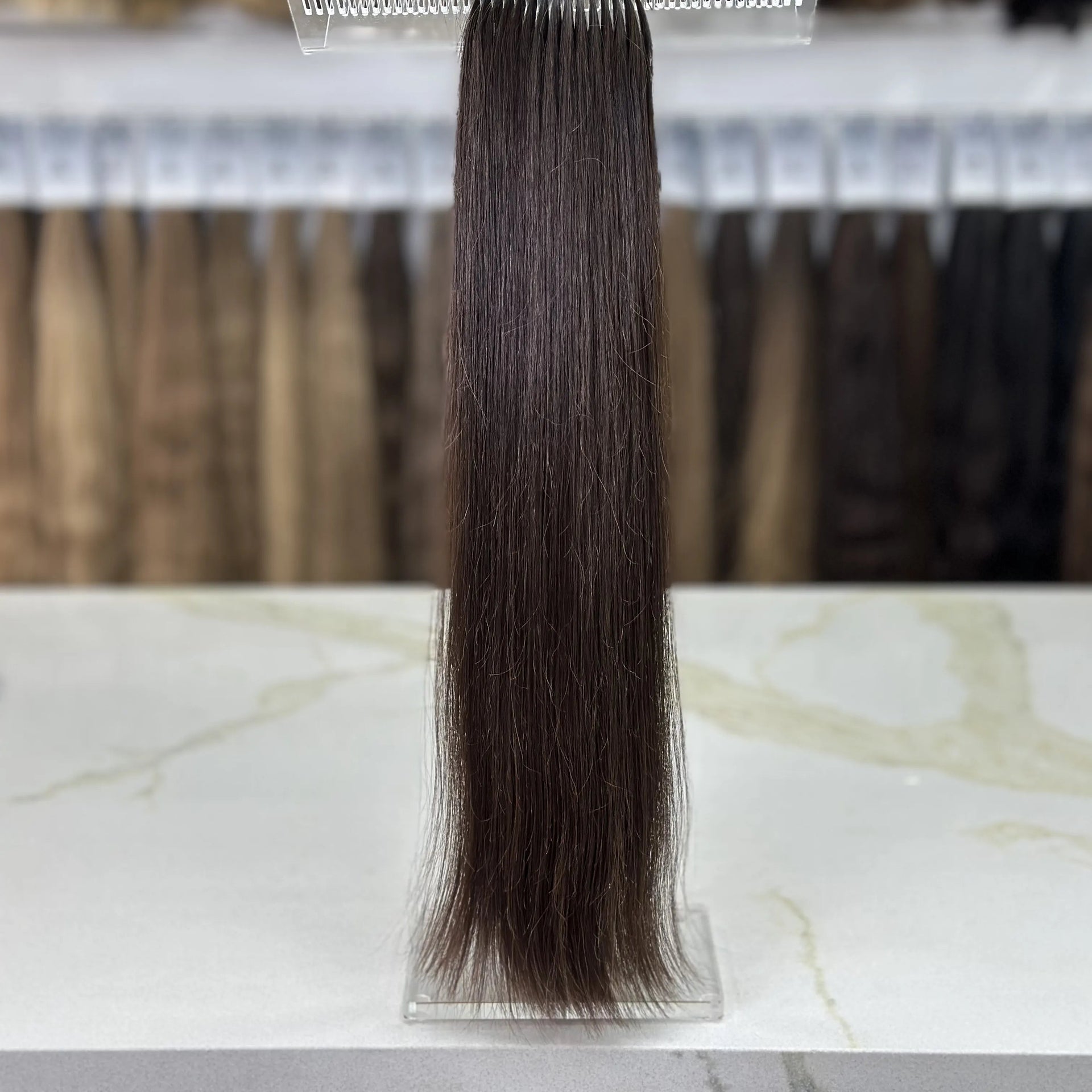 K-tip Slavic hair, colored, straight 22 inch, 111gr, 187str