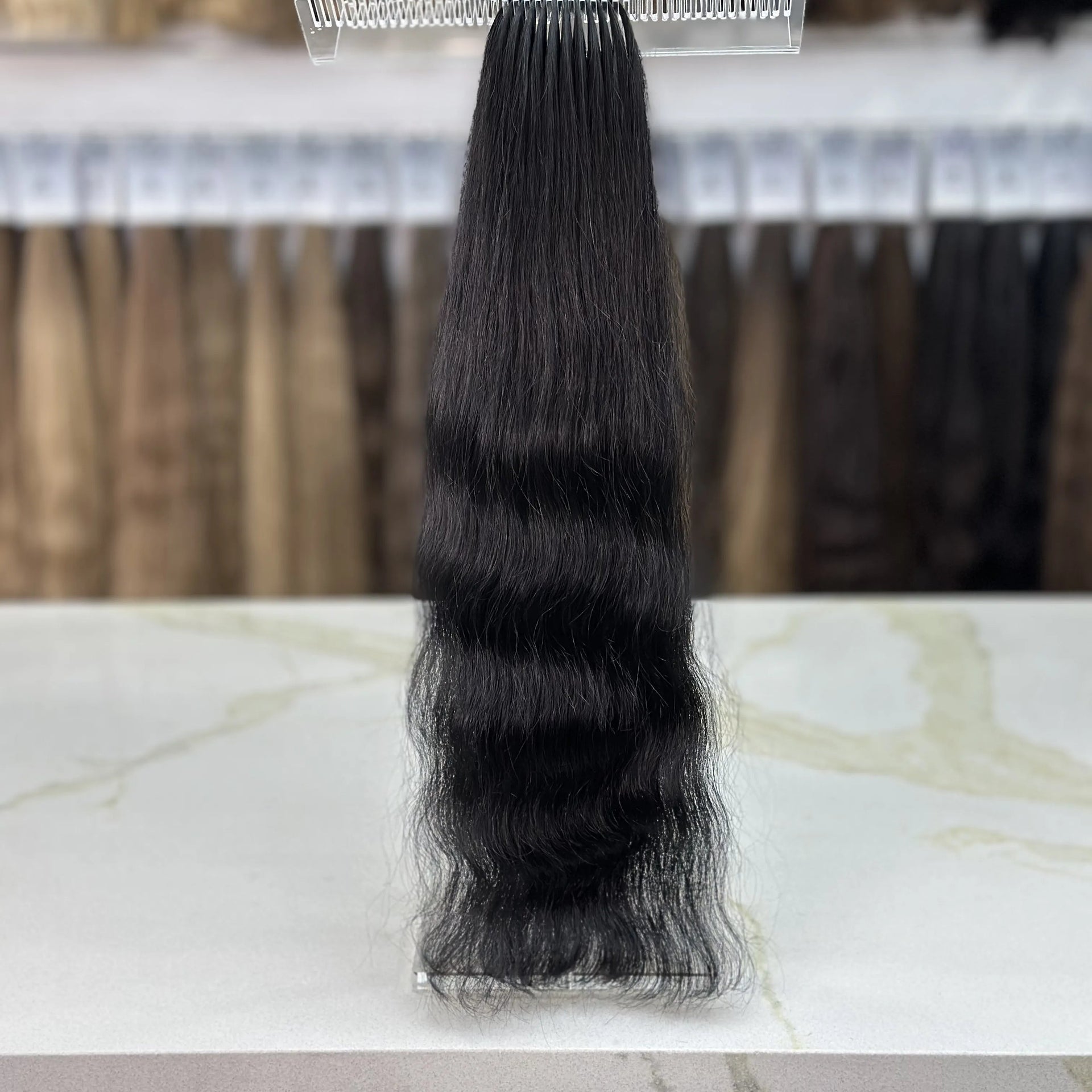 K-tip Slavic hair, colored, wavy 22 inch, 125gr, 170str