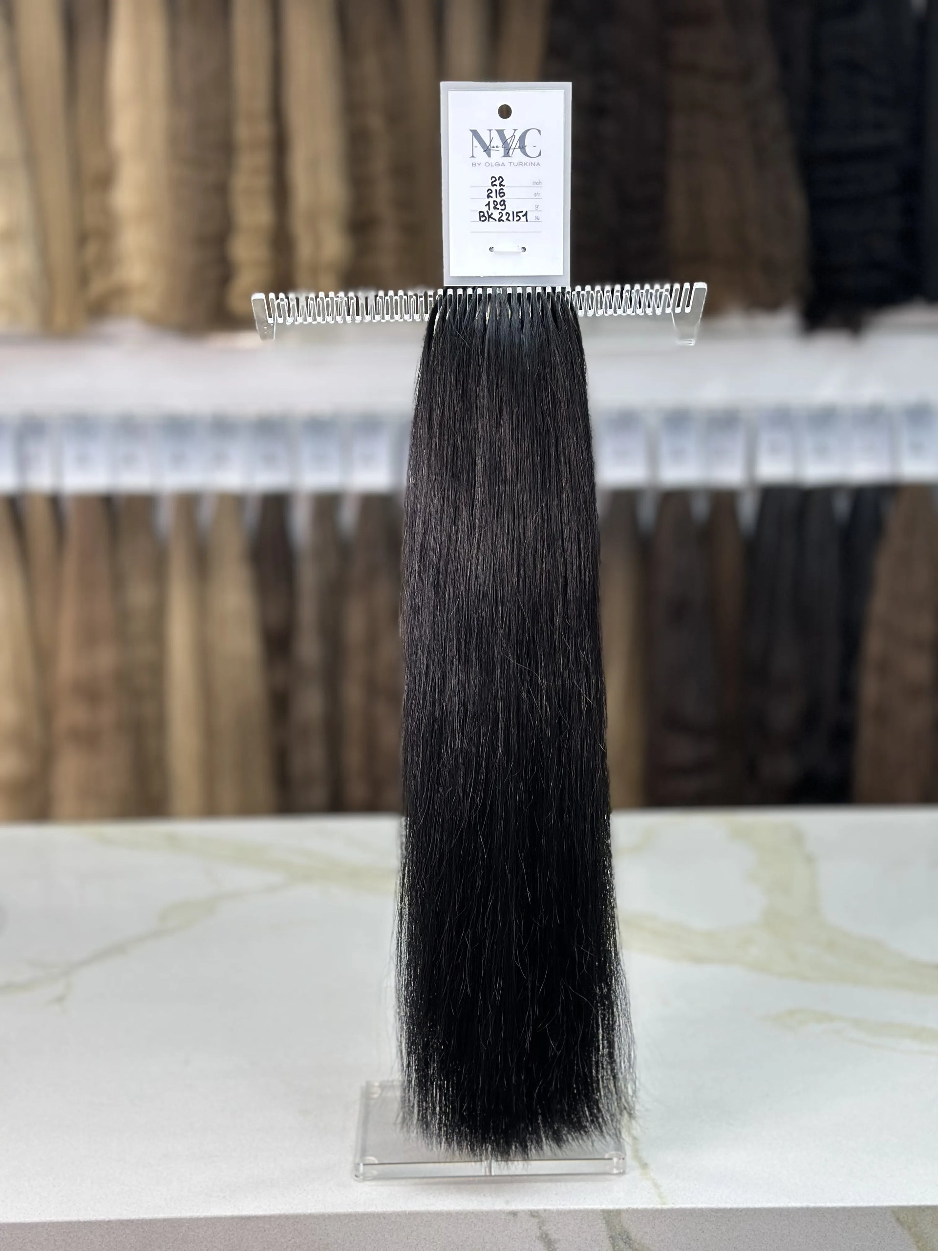 K-tip Slavic hair, colored, straight 22 inch, 129gr, 216str