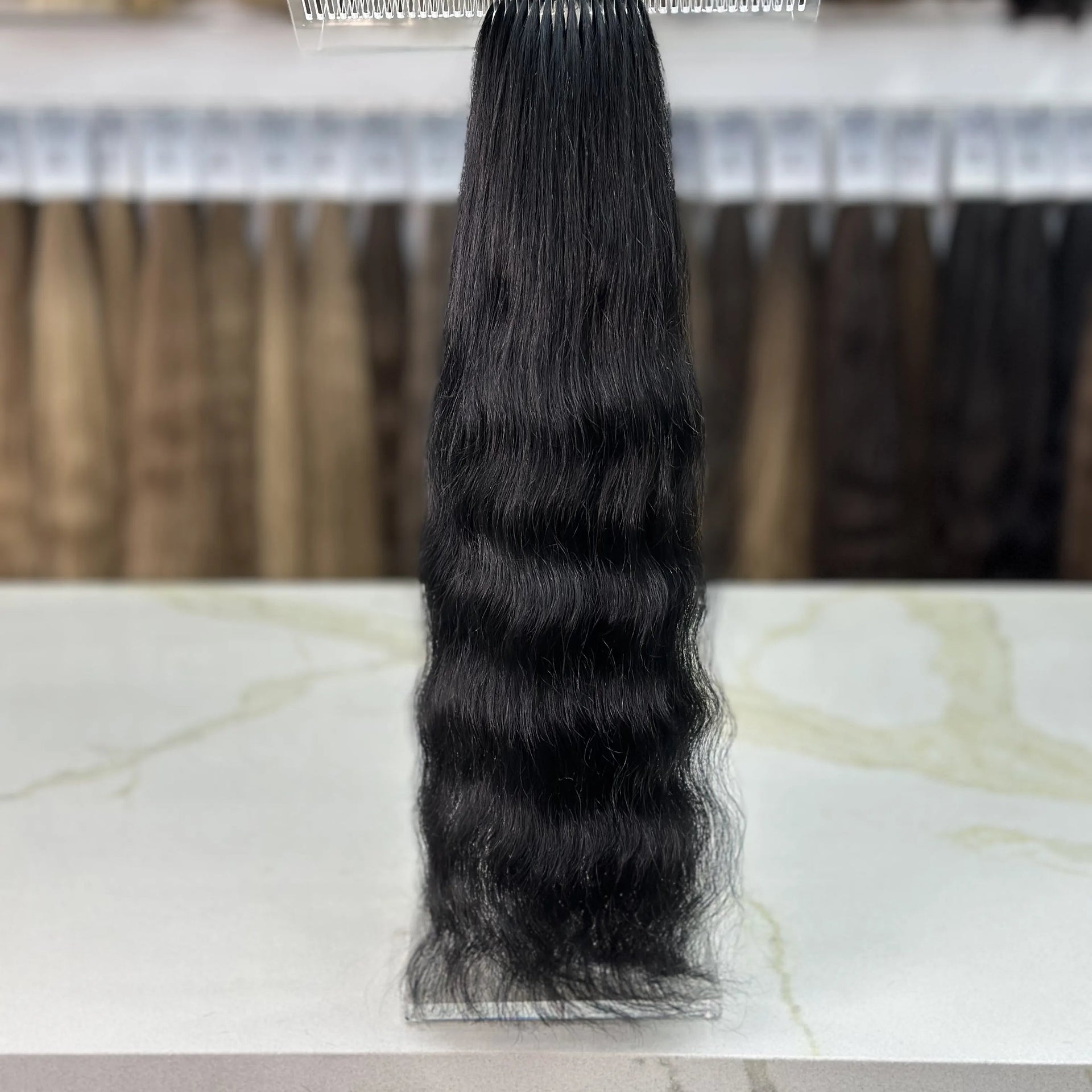K-tip Slavic hair, colored, wavy 22 inch, 116gr, 176str