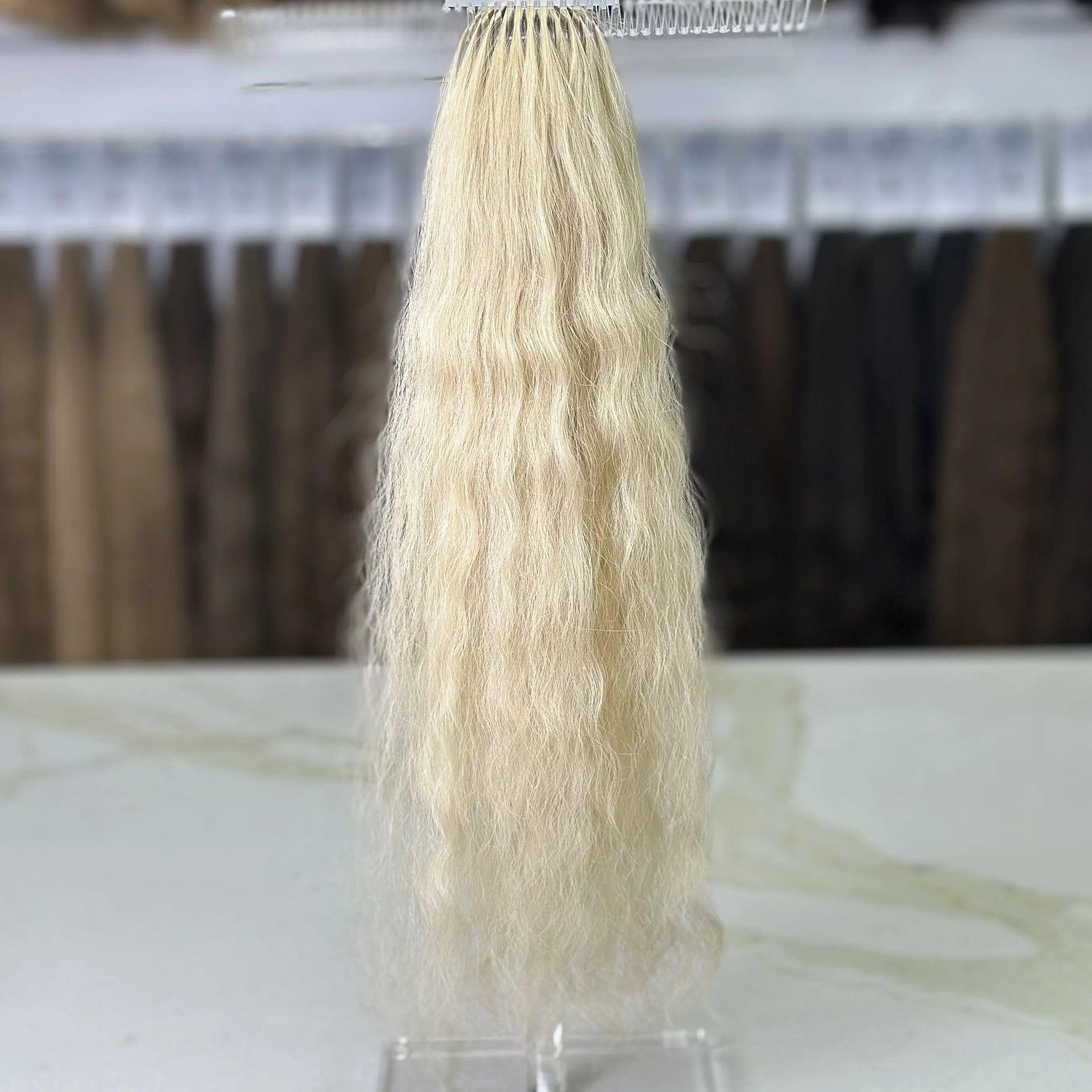 K-tip Slavic hair, colored, curly 18 inch, 46gr, 100str