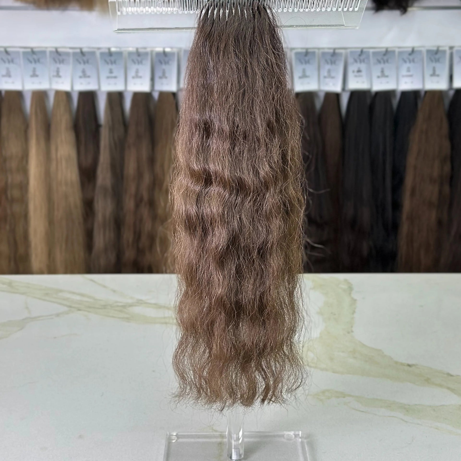 K-tip Slavic hair, colored, curly 18 inch, 53gr, 129str