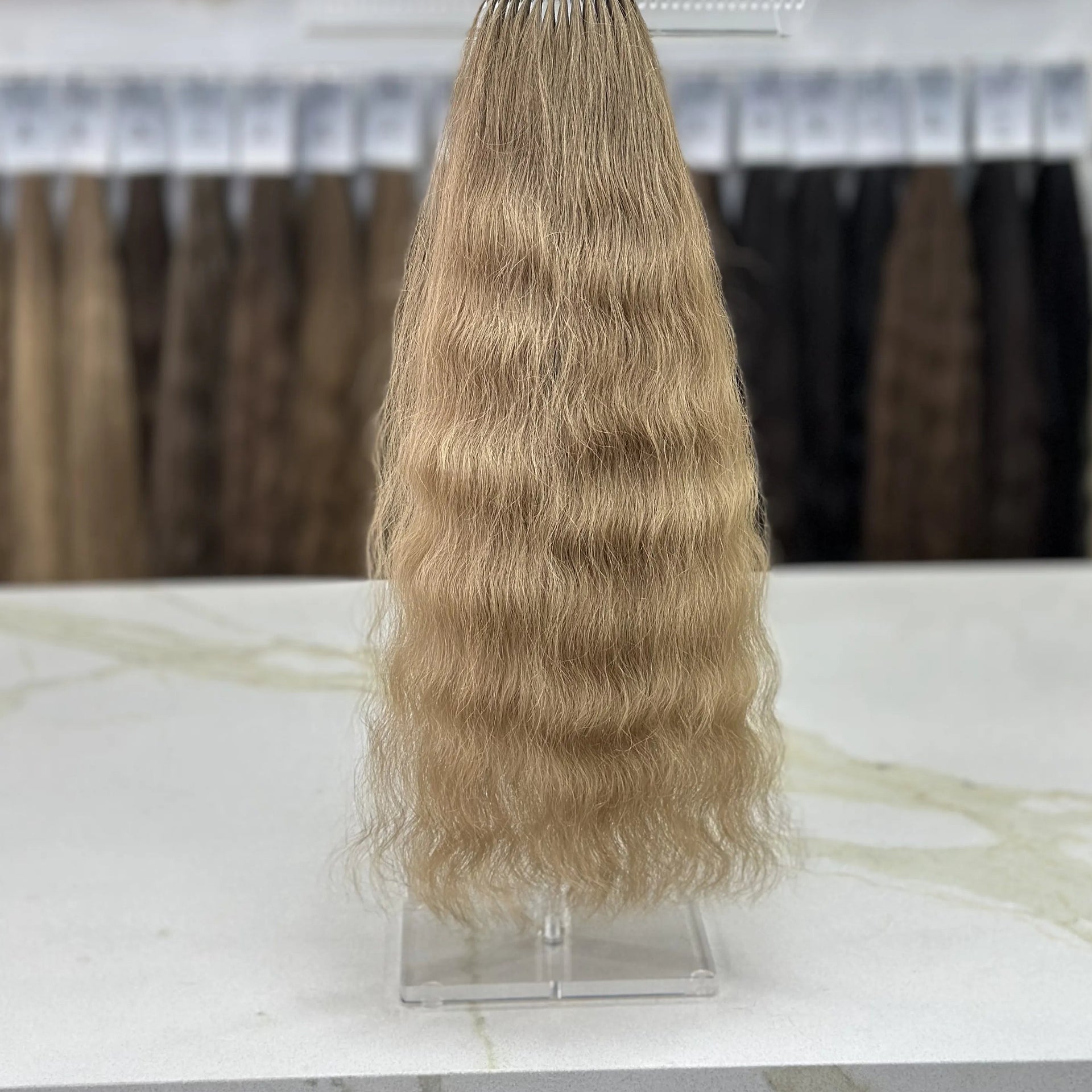 K-tip Slavic hair, colored, wavy 20 inch, 84gr, 160str