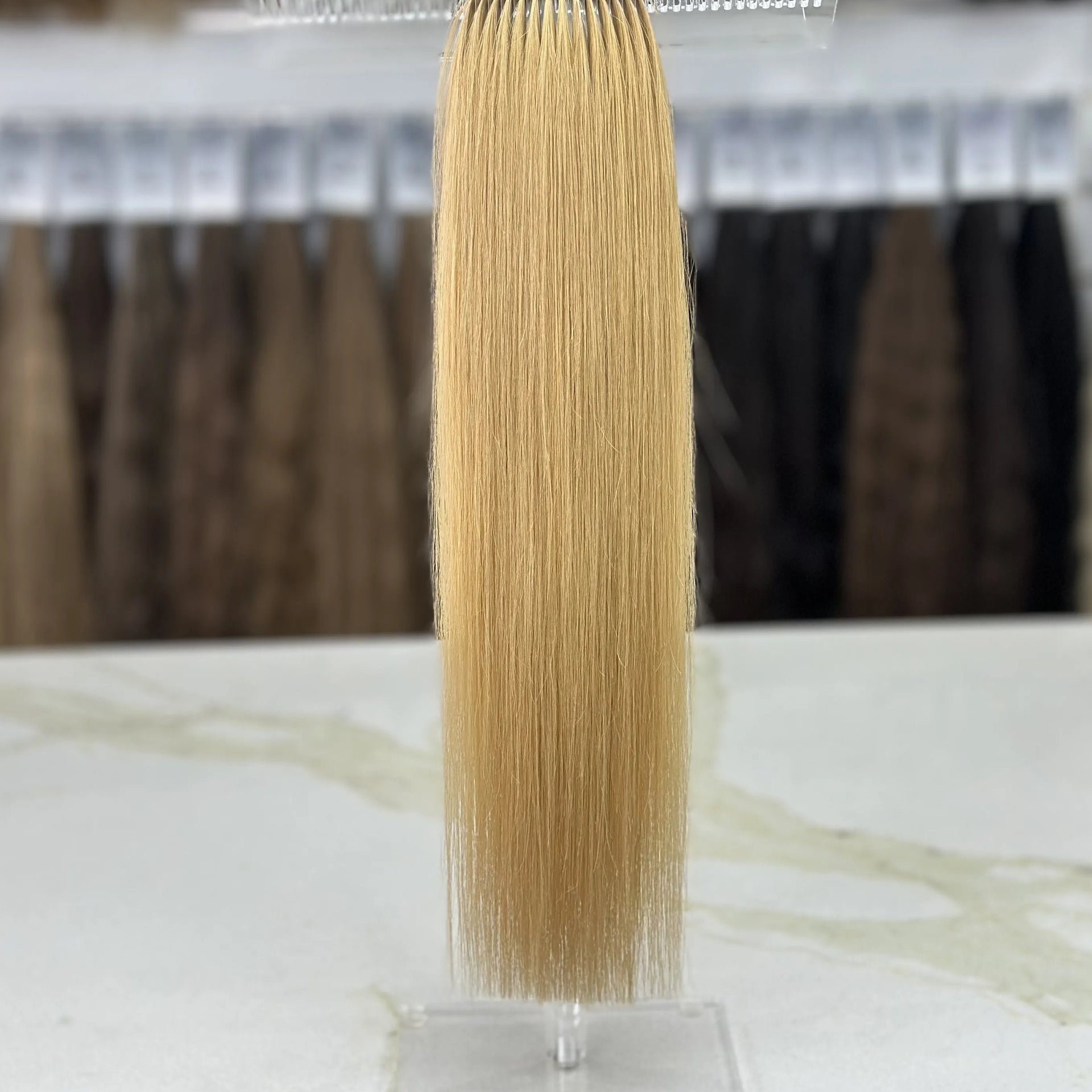 K-tip Slavic hair, colored, straight 20 inch, 86gr, 180 str