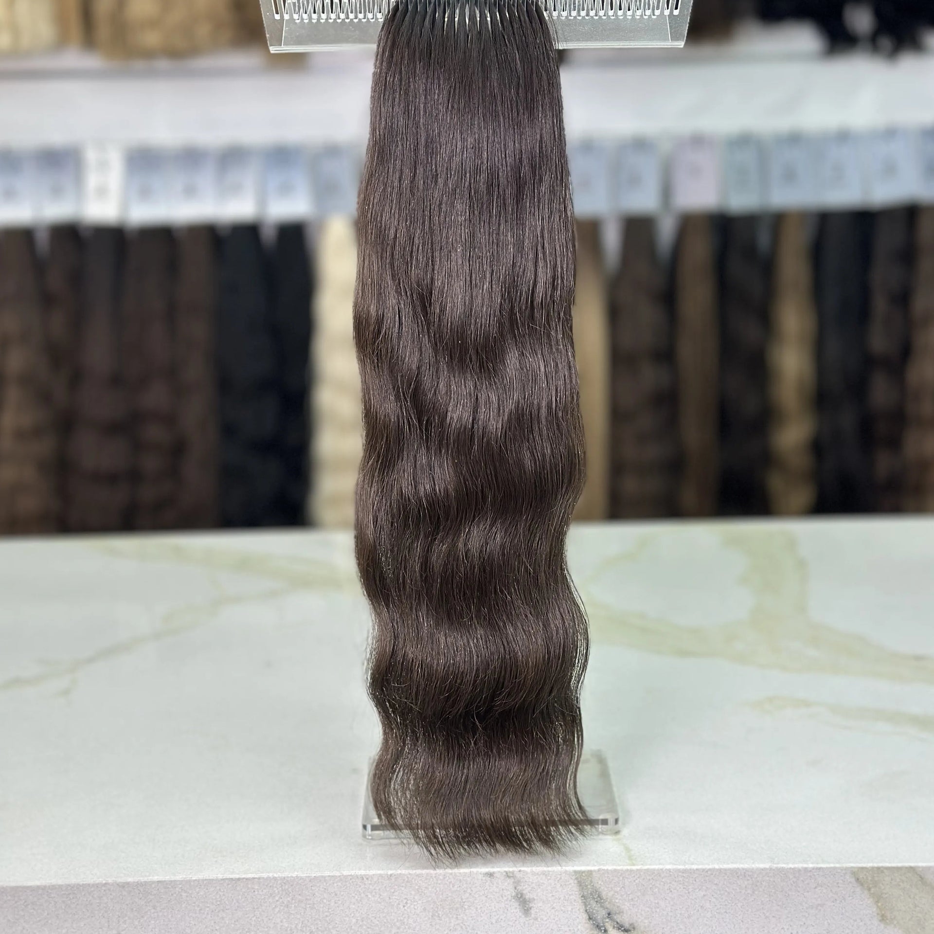 K-tip Slavic hair, colored, wavy 22 inch, 126gr, 243str