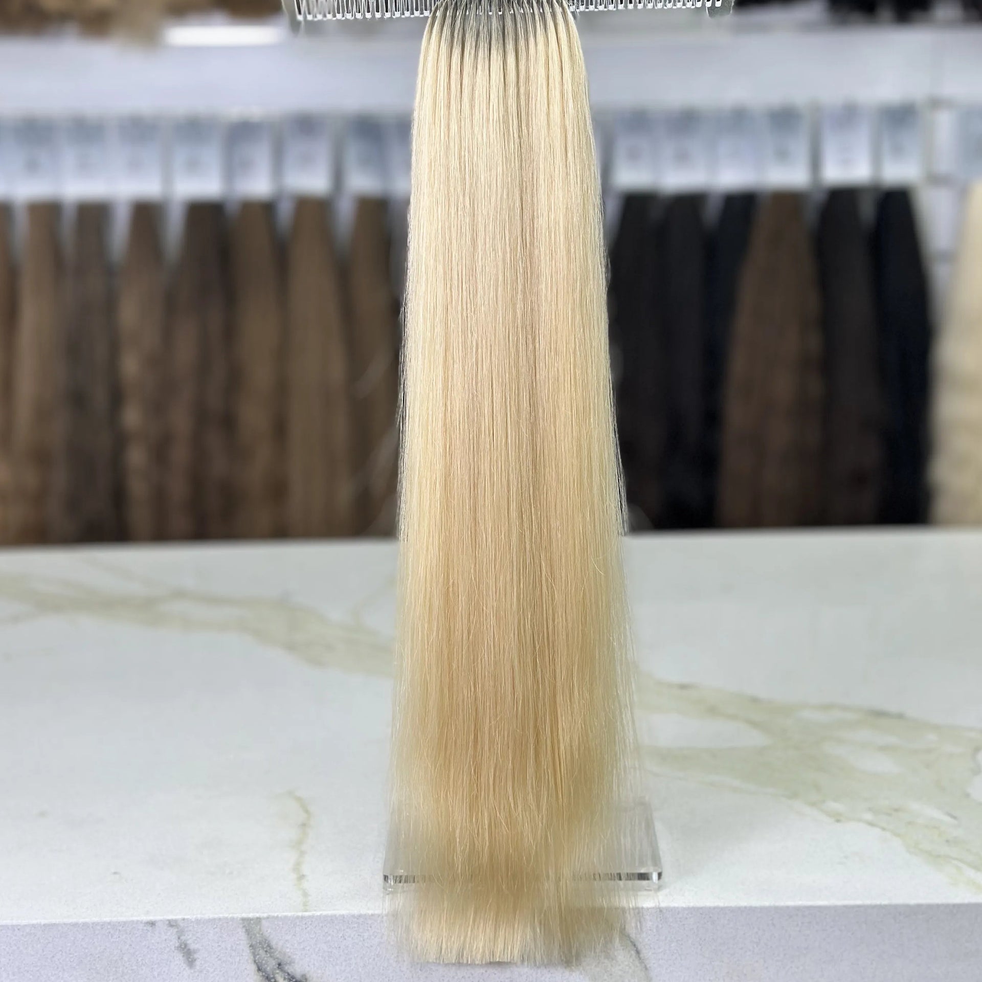 K-tip Slavic hair, colored, straight 24 inch, 80gr, 130str