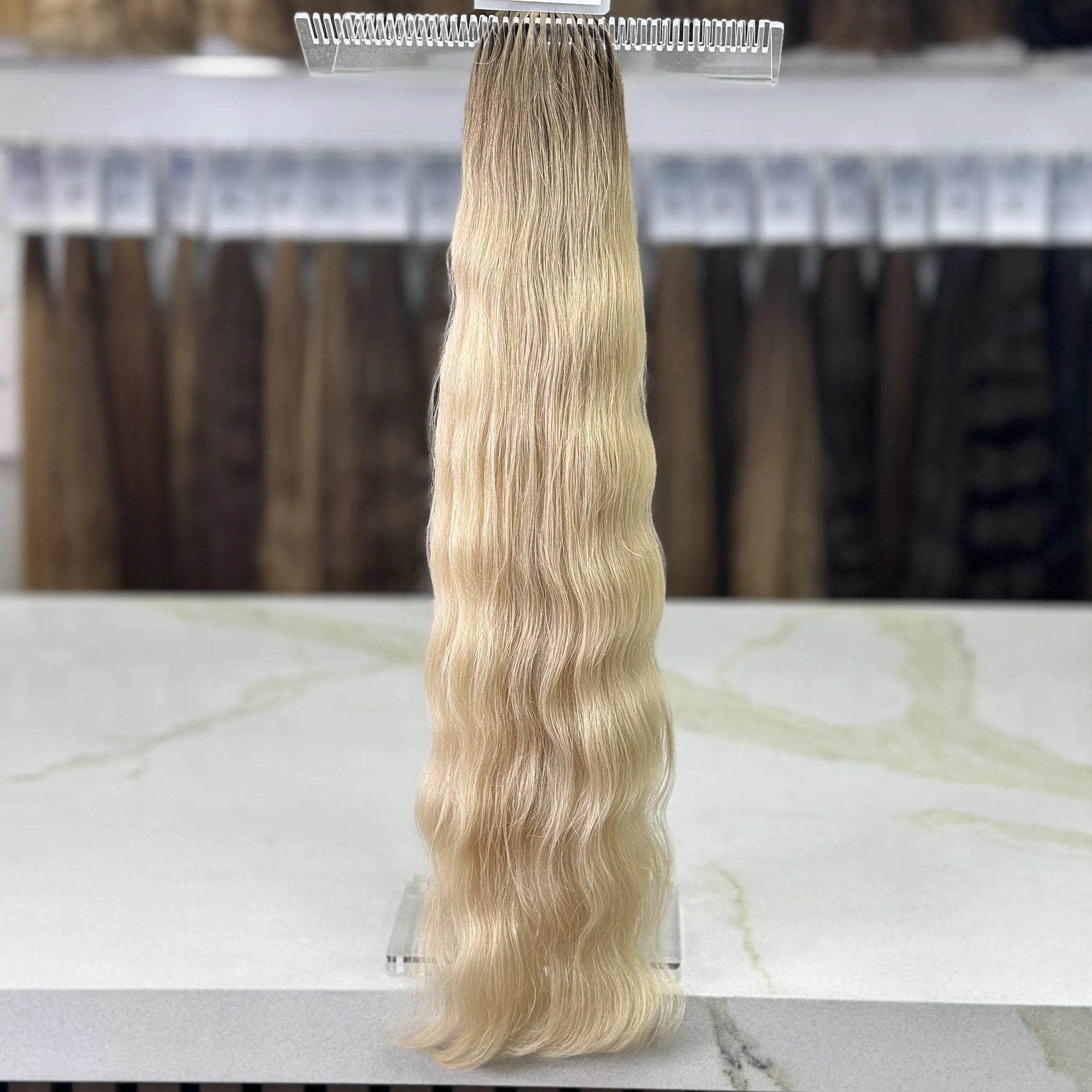 K-tip Slavic hair, colored, wavy 24 inch, 148gr, 253str