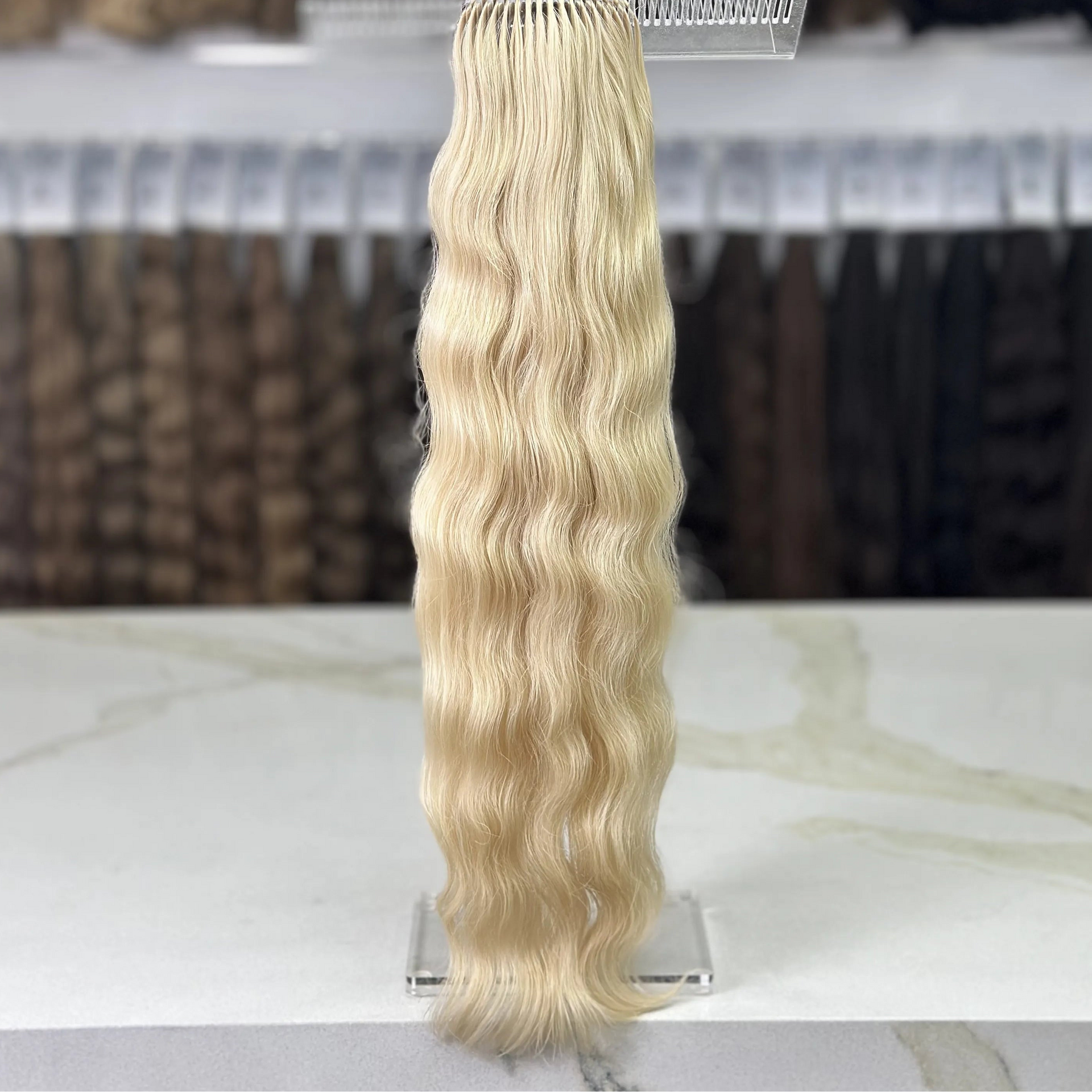 K-tip Slavic hair, colored, wavy 24 inch, 140gr, 233str