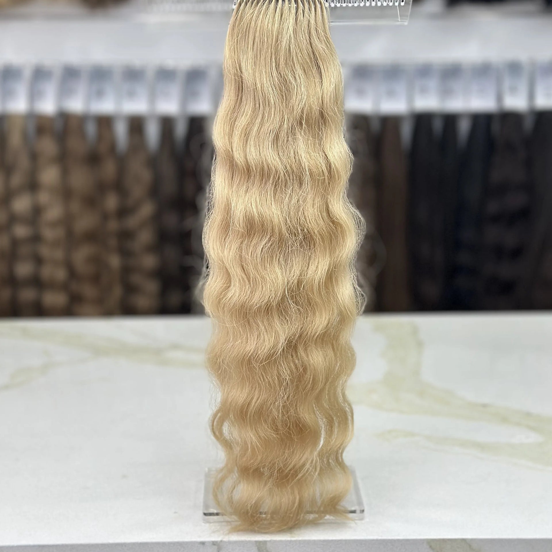 K-tip Slavic hair, colored, wavy 24 inch, 93gr, 160str