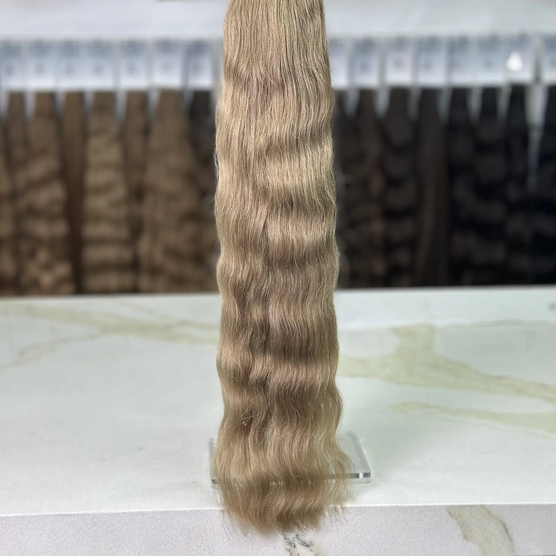 K-tip Slavic hair, colored, wavy 24 inch, 119gr, 232str