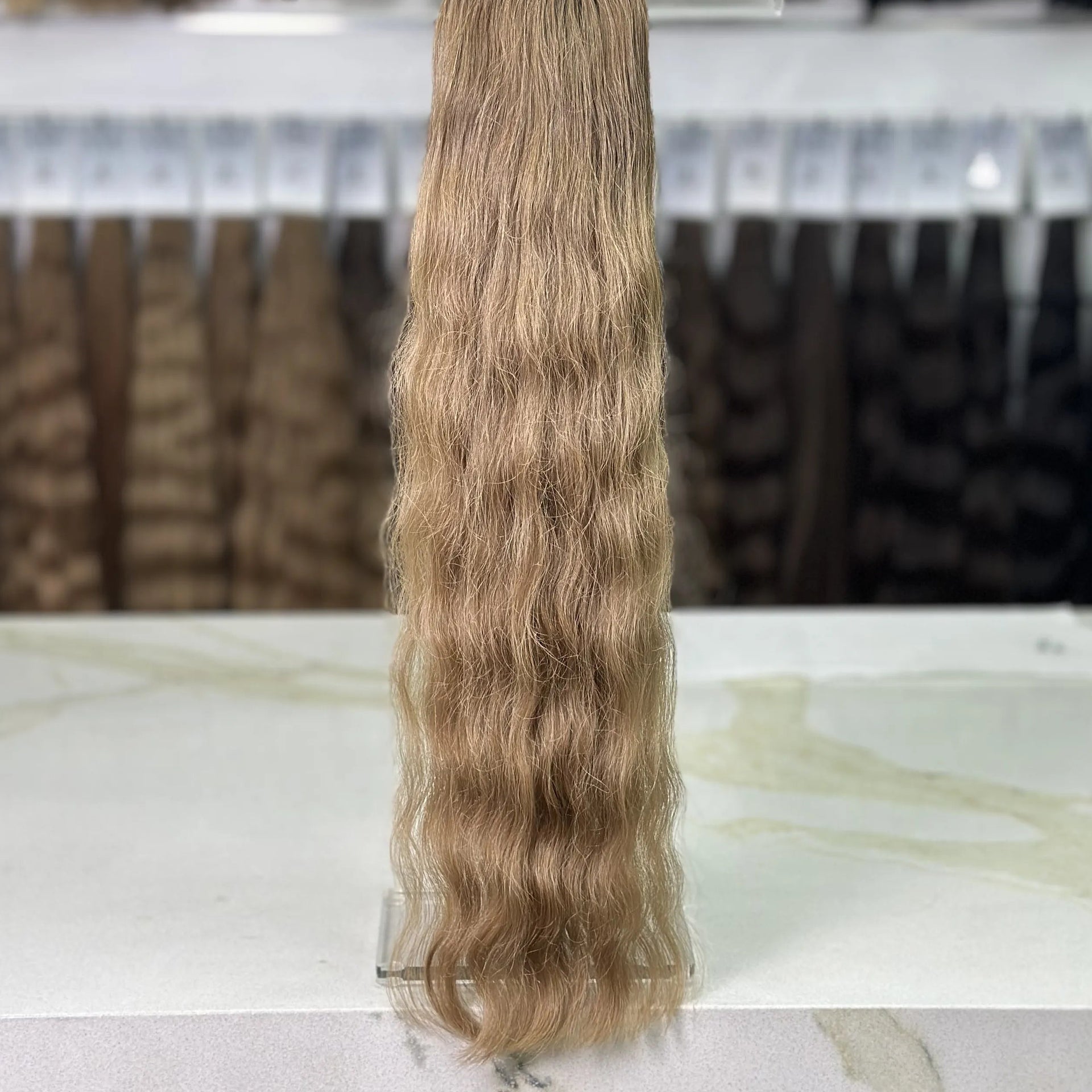 K-tip Slavic hair, colored, wavy 24 inch, 1115gr, 210str
