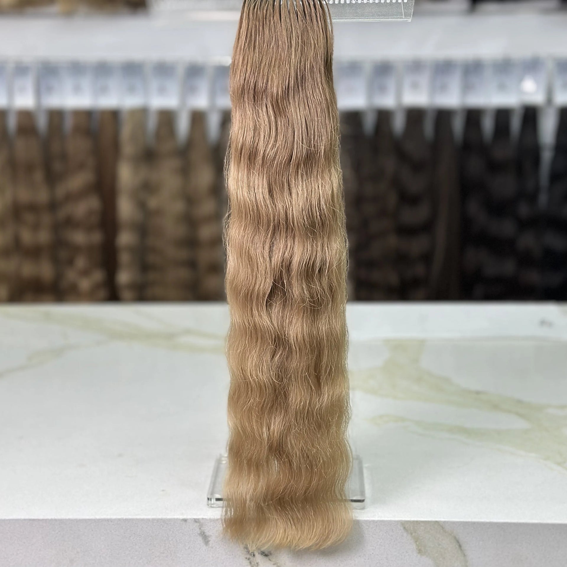 K-tip Slavic hair, colored, wavy 24 inch, 109gr, 203str