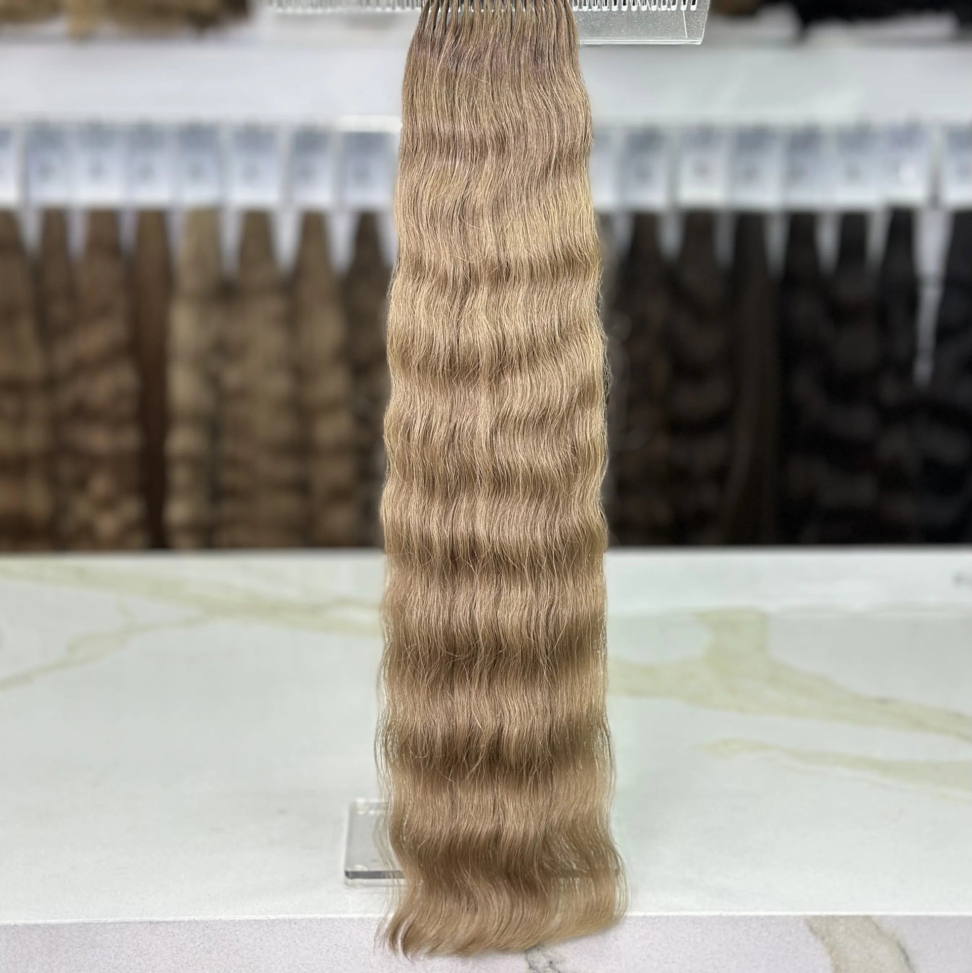 K-tip Slavic hair, colored, wavy 24 inch, 103gr, 173str
