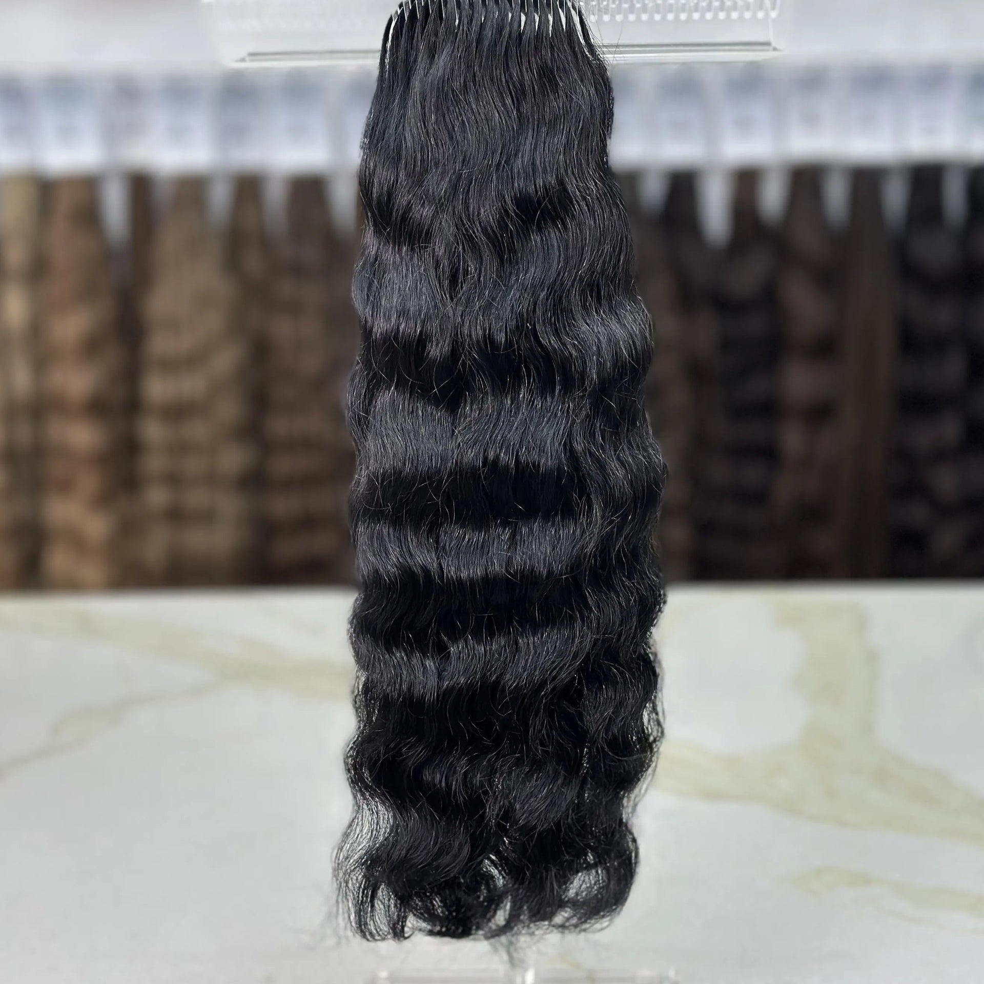 K-tip Slavic hair, colored, curly 20 inch, 140gr, 264str