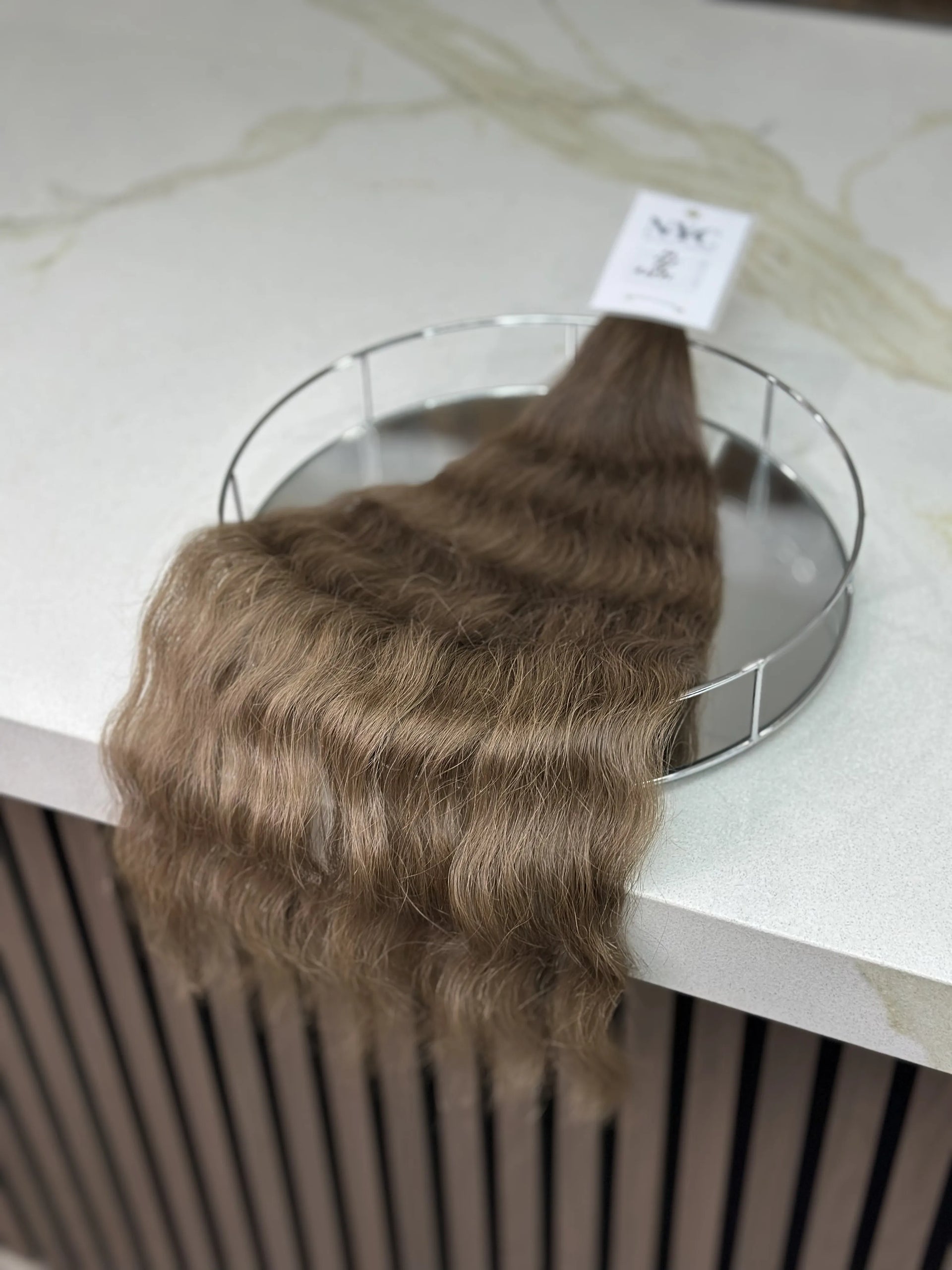 K-tip Slavic hair, colored, curly 22 inch, 66gr, 105str