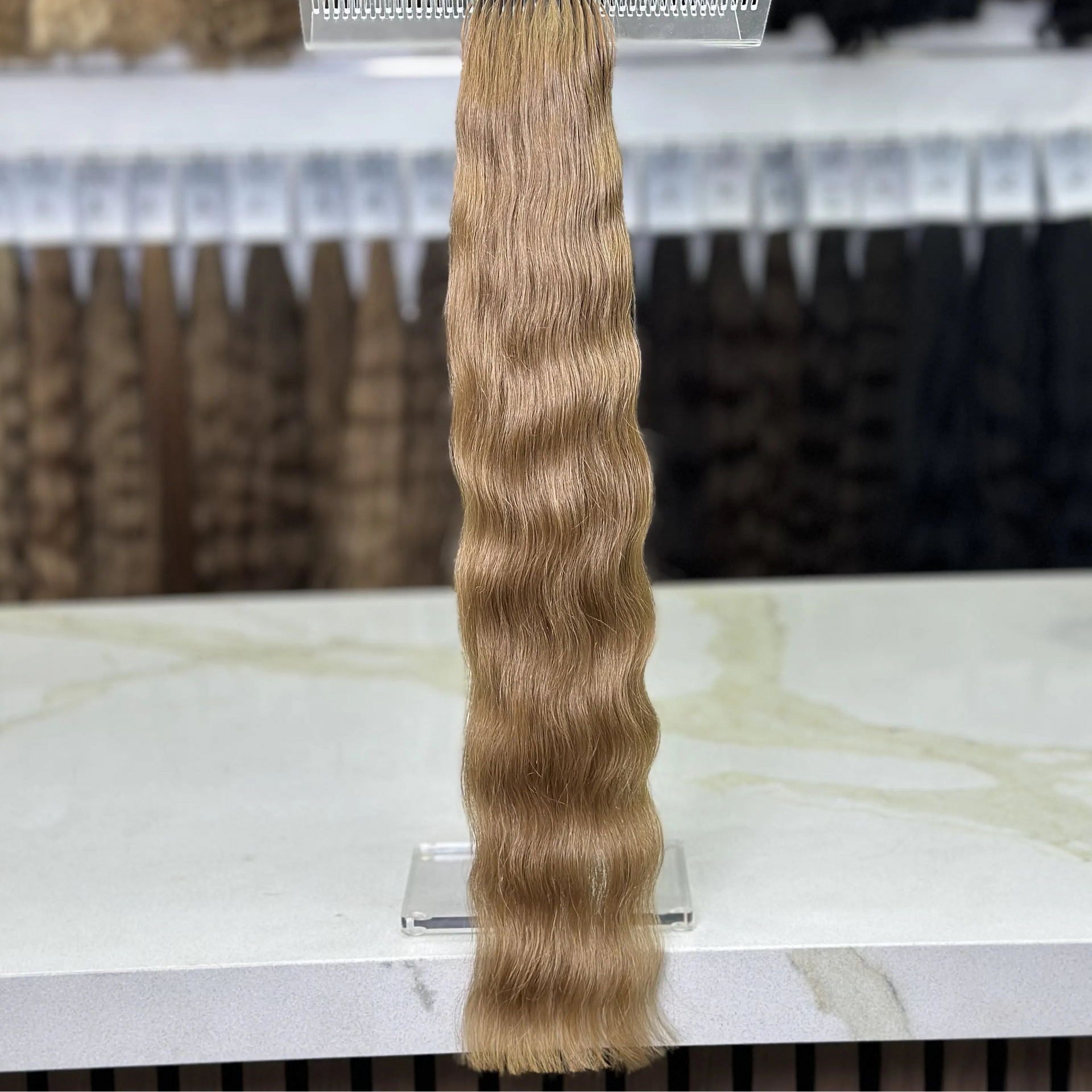 K-tip Slavic hair, colored, wavy 26 inch, 86gr, 193str