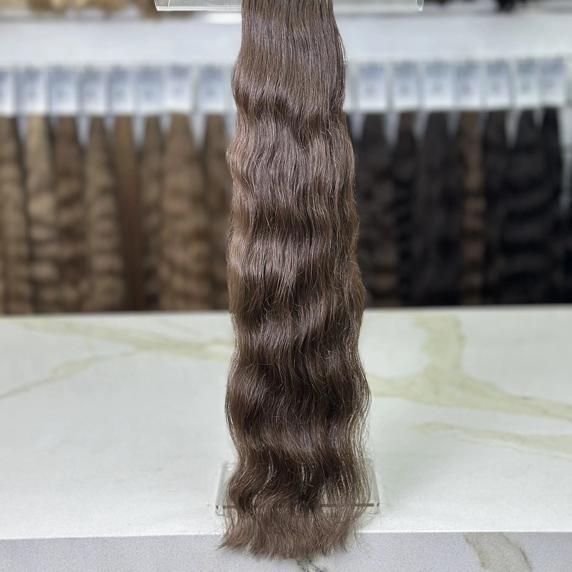 K-tip Slavic hair, colored, wavy 24 inch, 122gr, 148str