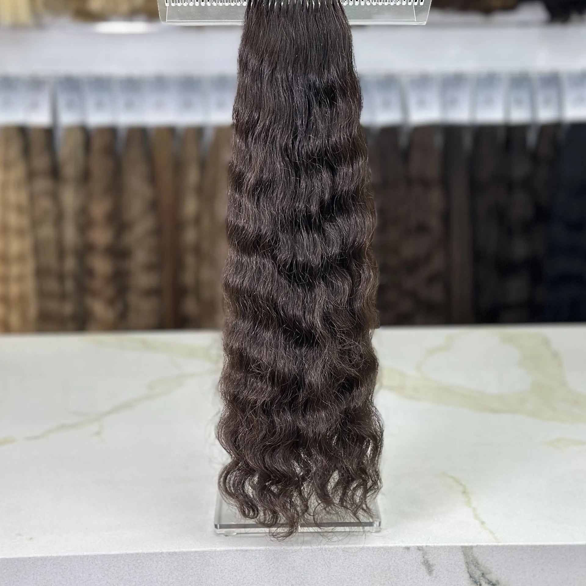 K-tip Slavic hair, colored, wavy 22 inch, 136gr, 175str