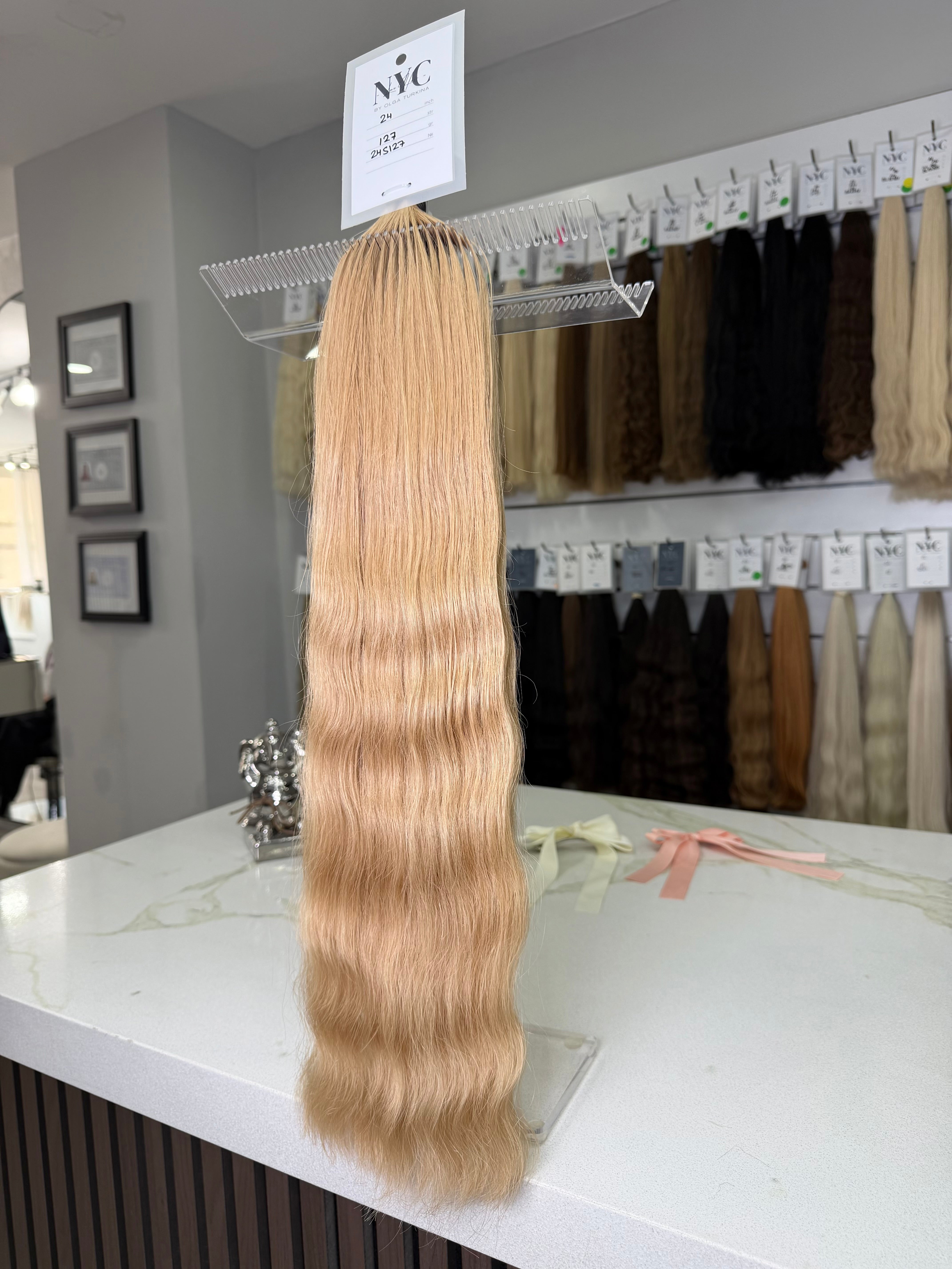 Premium Slavic Colored Hair – Dark Blonde Wavy Bulk, 24 Inch, 137g