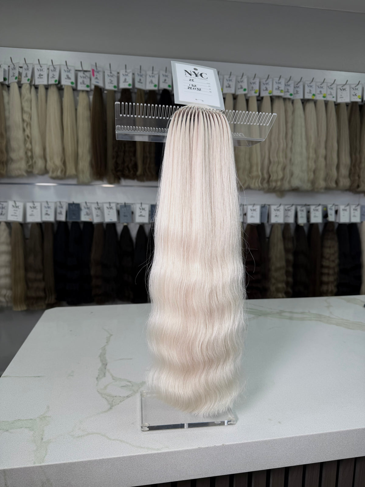 Premium Slavic Colored Hair – Blonde Wavy Bulk, 22 Inch, 132g