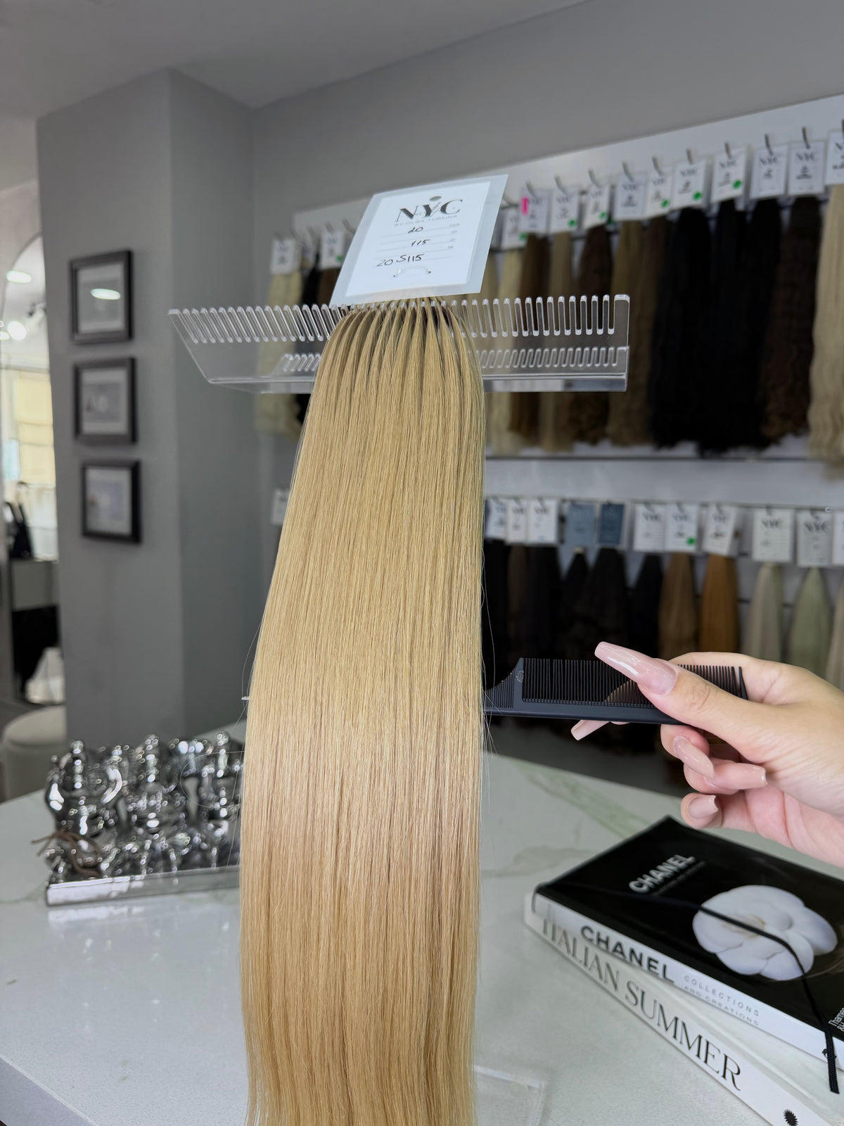 Premium Slavic Colored Hair – Blonde Straight Bulk, 20 Inch, 115g