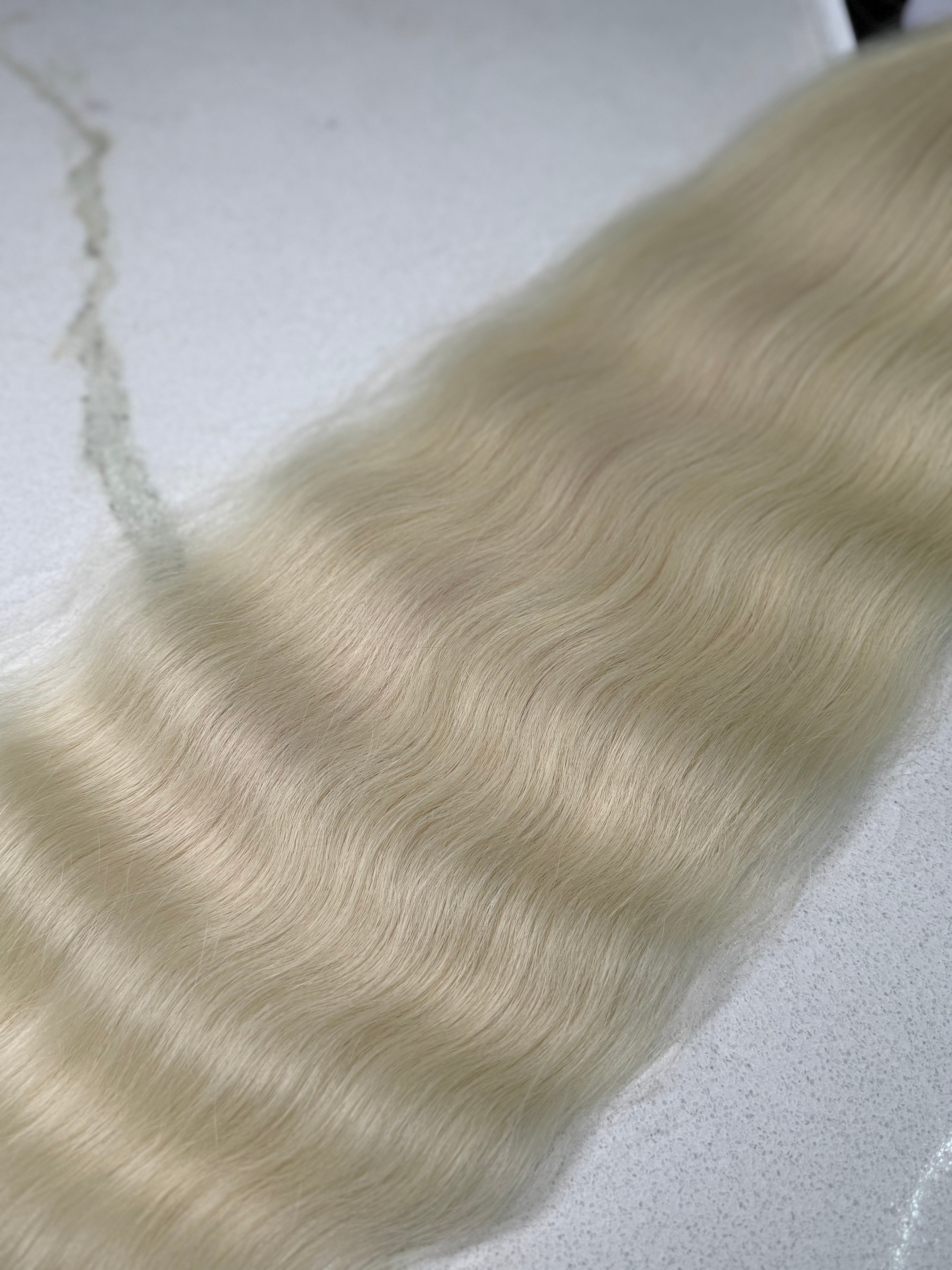 Premium Slavic Colored Hair Blonde Wavy Bulk 26 Inch | LuxHairNYC
