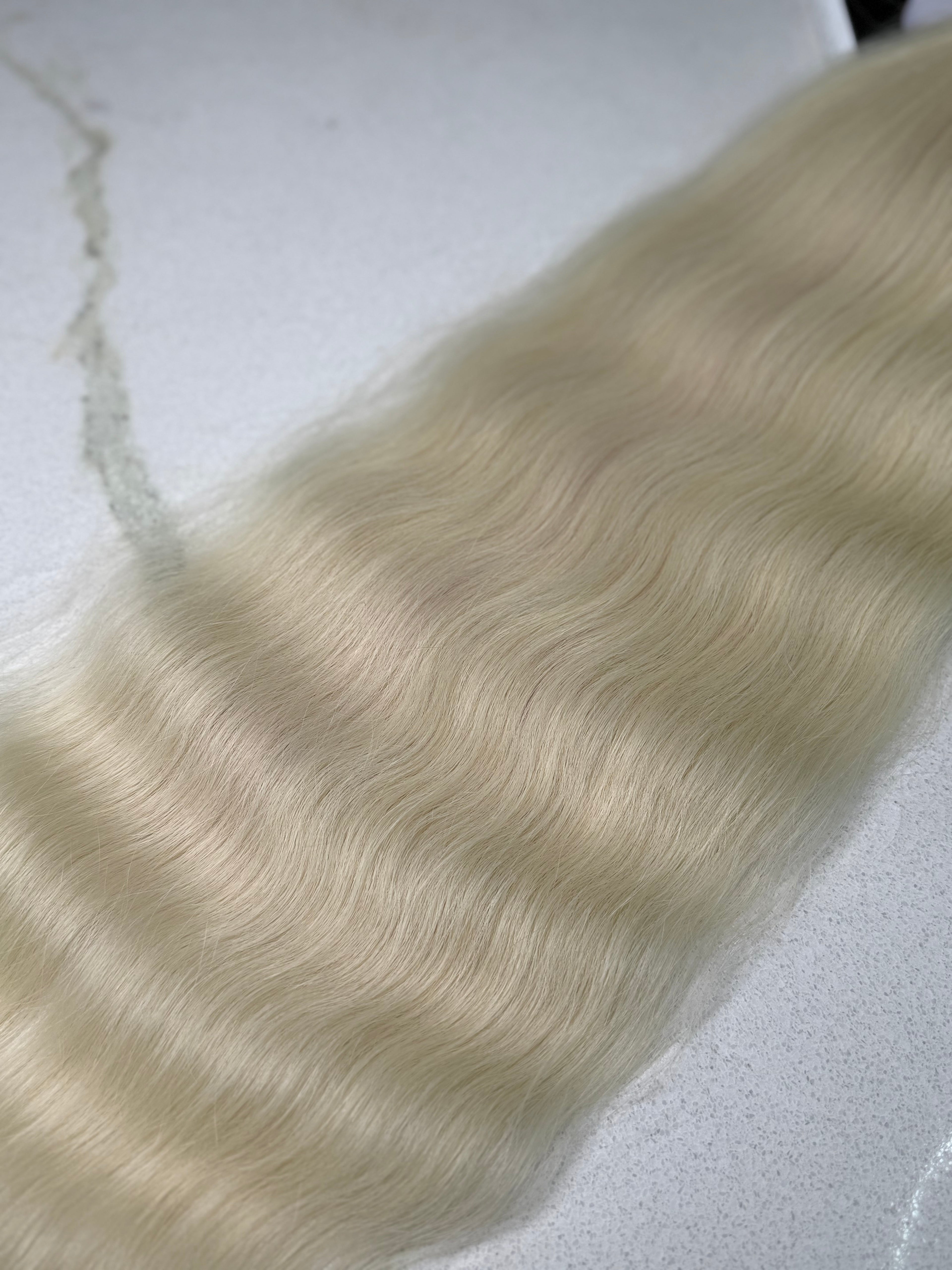 Premium Slavic Colored Hair Blonde Wavy Bulk 26 Inch | LuxHairNYC