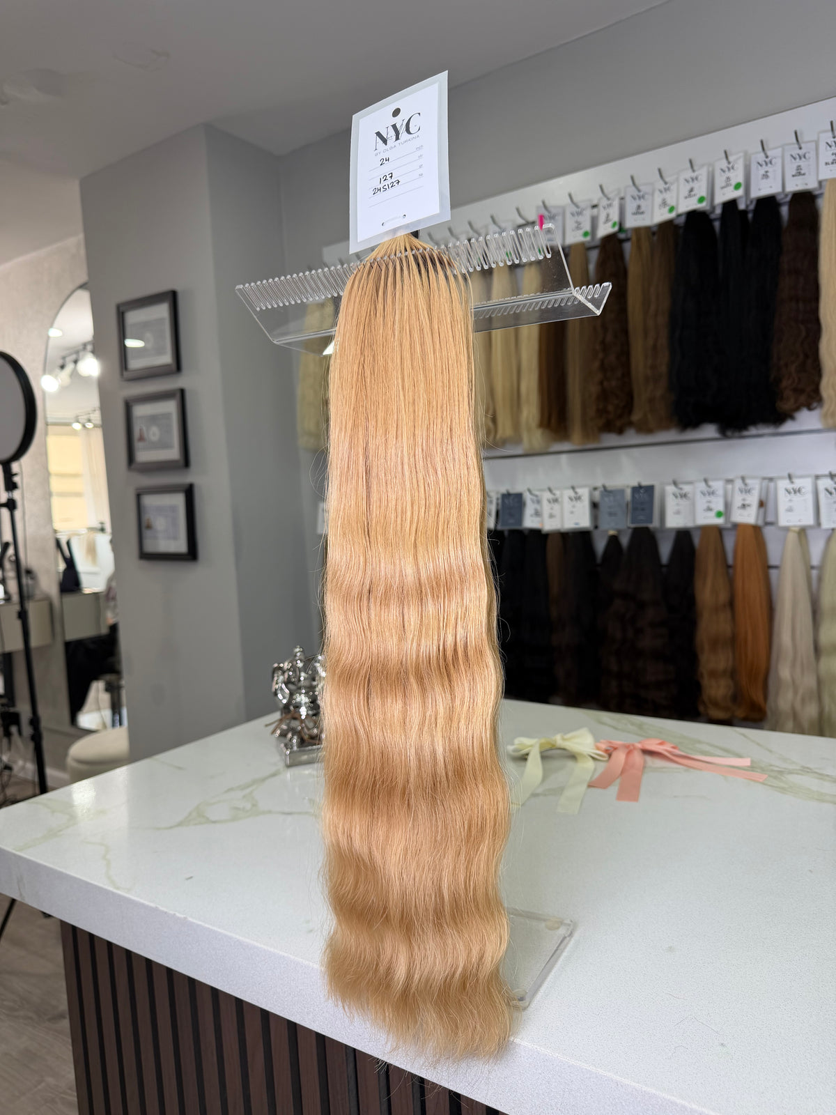 Premium Slavic Colored Hair – Dark Blonde Wavy Bulk, 24 Inch, 137g