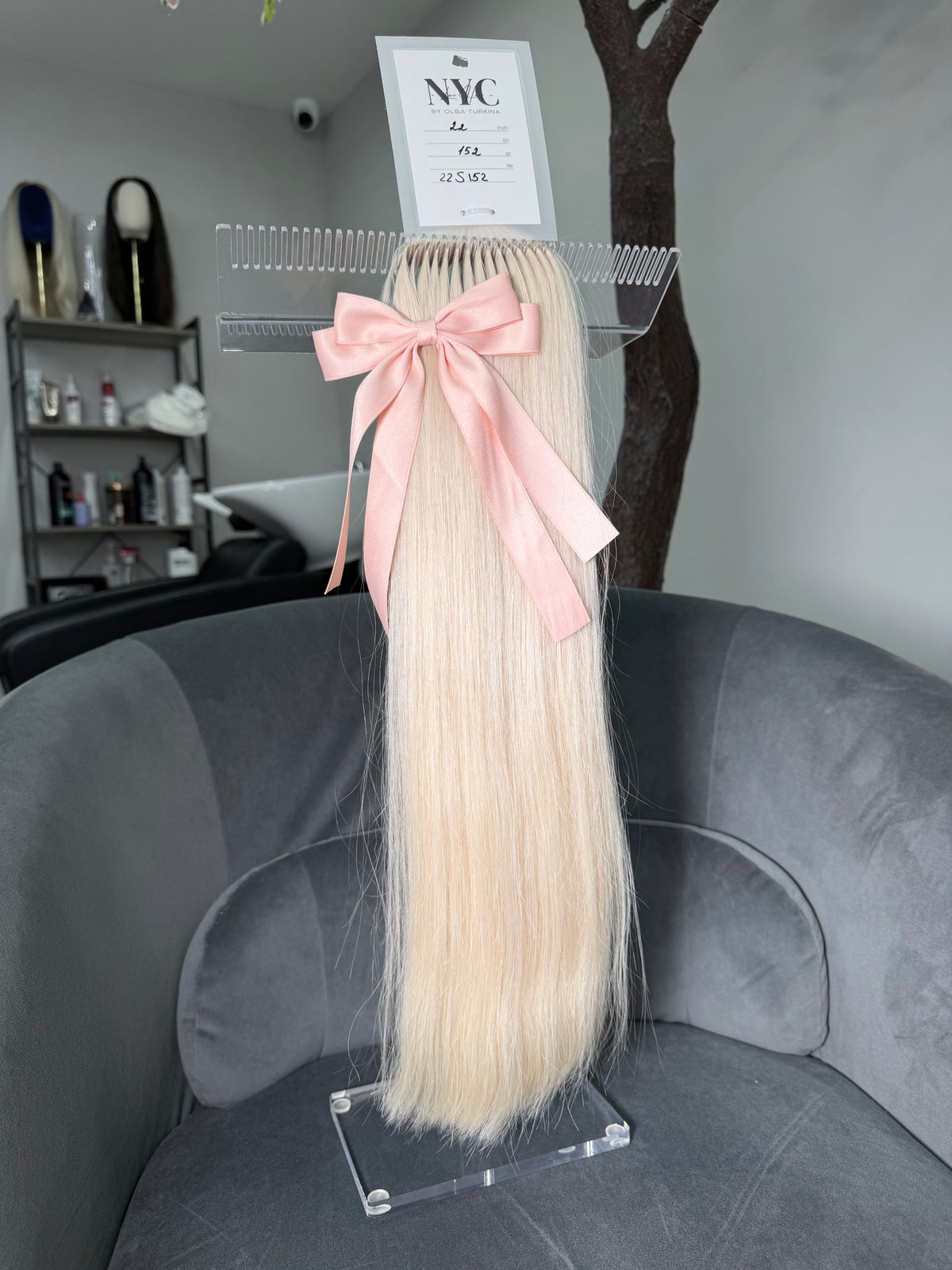 Premium Slavic Colored Hair – Blonde Straight Bulk, 22 Inch, 152g
