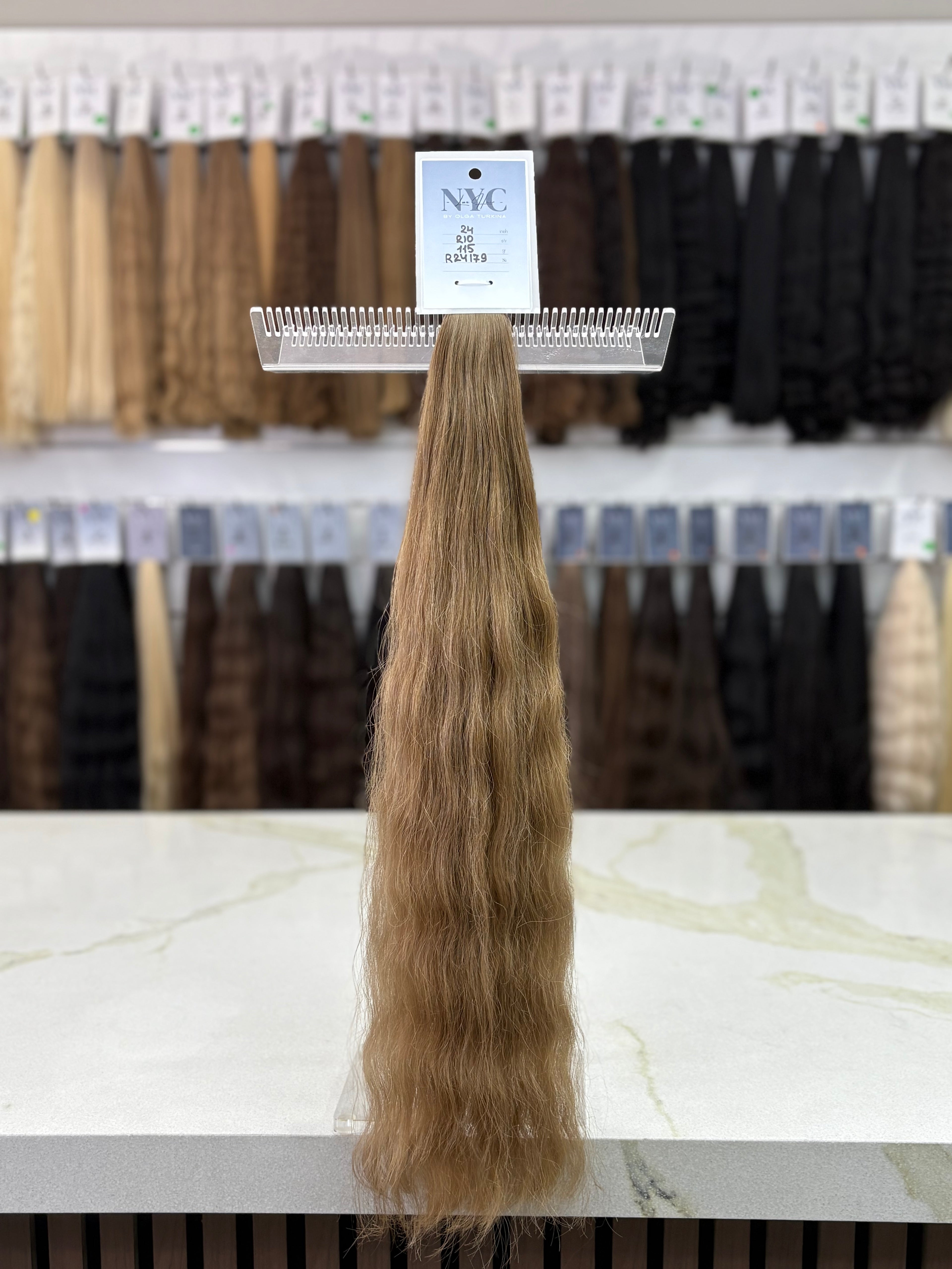 K-Tip Slavic Colored Hair Light Brown Wavy 24 Inch