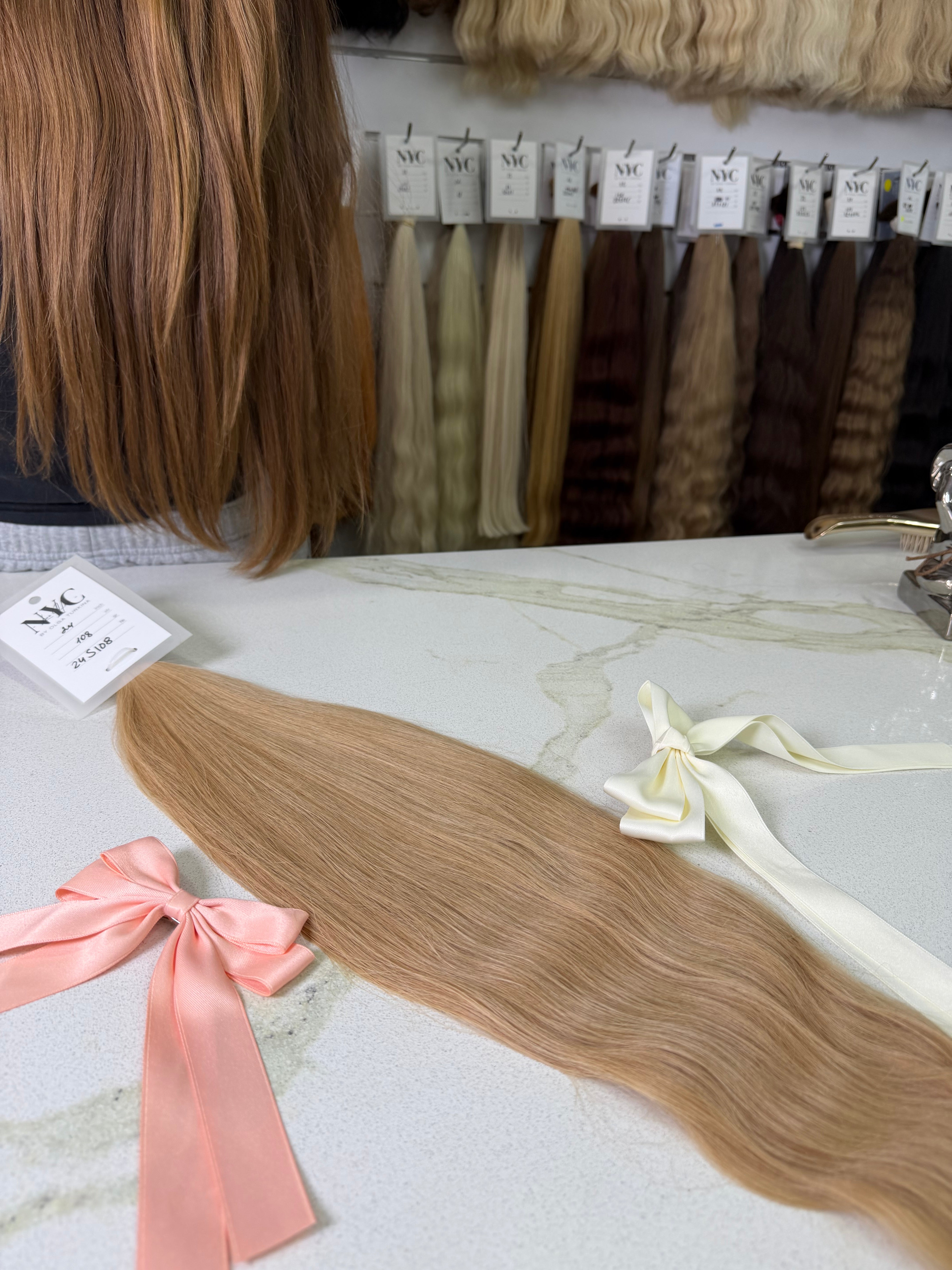 Premium Slavic Colored Hair – Blonde Wavy Bulk, 24 Inch, 108g