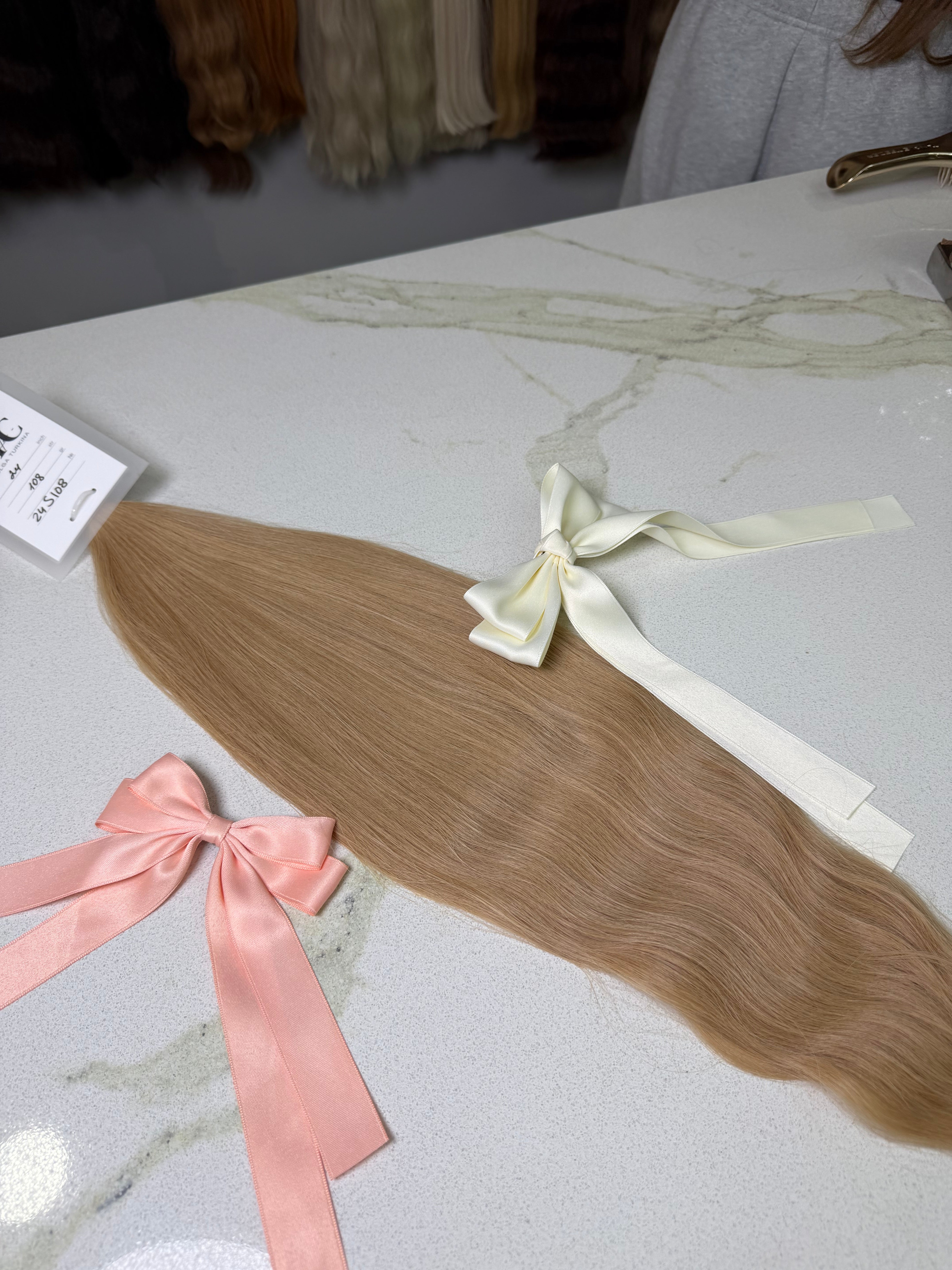 Premium Slavic Colored Hair – Blonde Wavy Bulk, 24 Inch, 108g