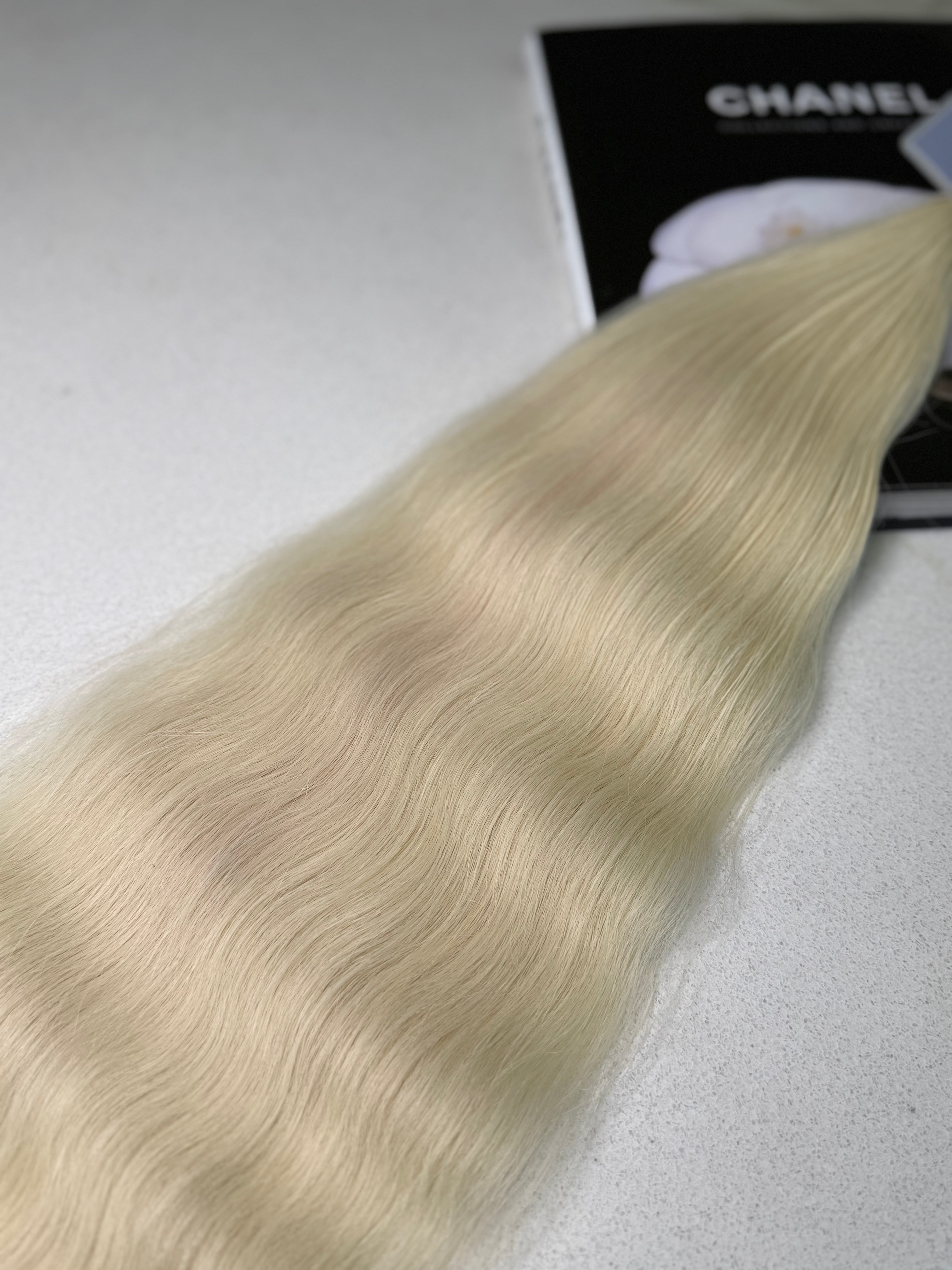 Premium Slavic Colored Hair Blonde Wavy Bulk 26 Inch | LuxHairNYC