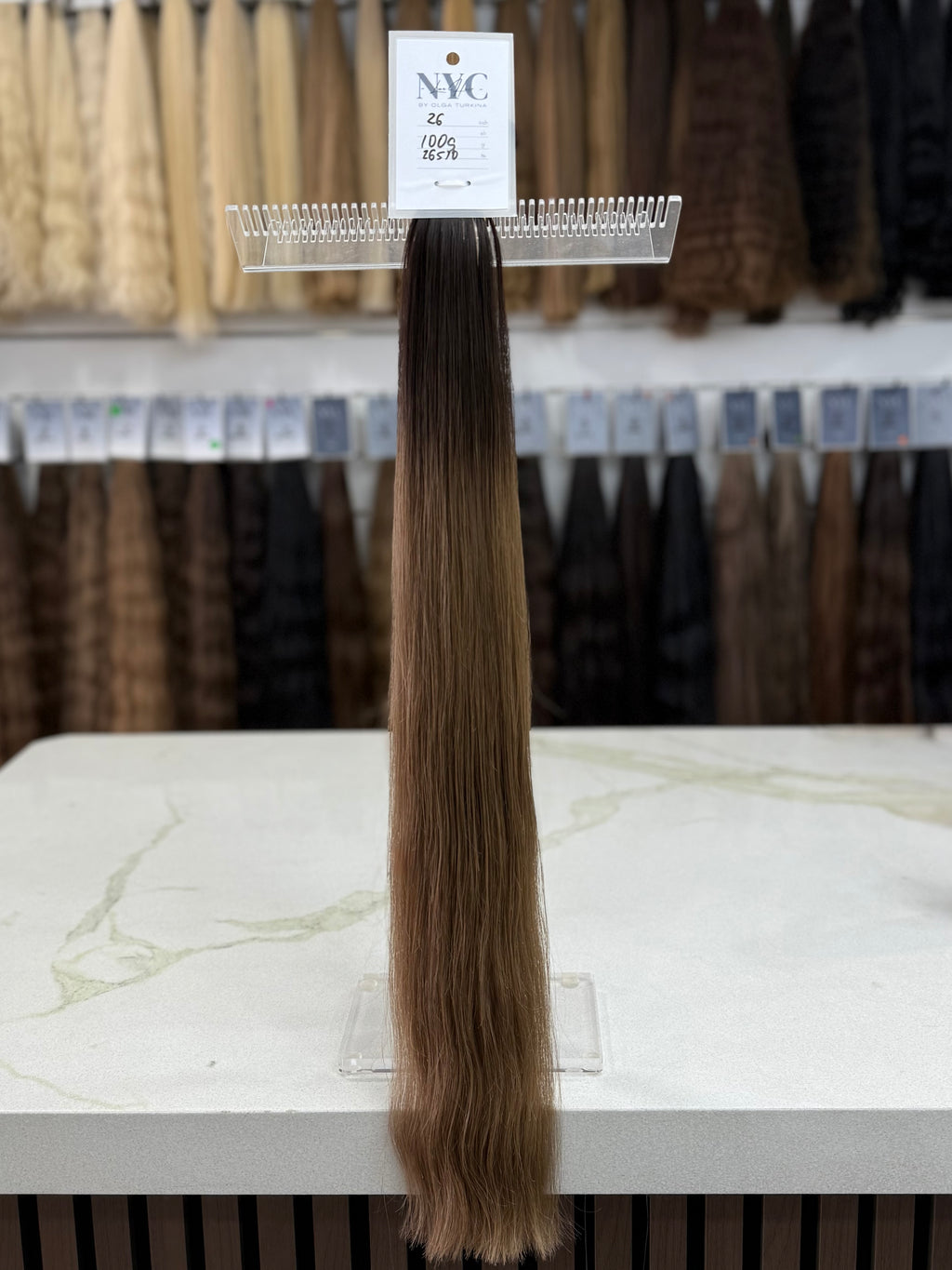Premium Slavic Colored Hair Brown Straight Bulk 26 Inch | LuxHairNYC
