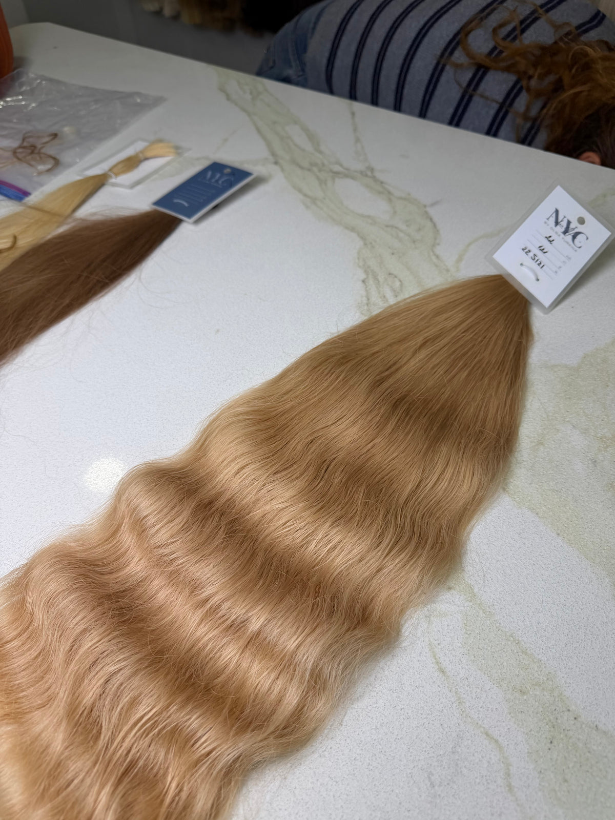 Premium Slavic Colored Hair – Blonde Wavy Bulk, 22 Inch, 121g